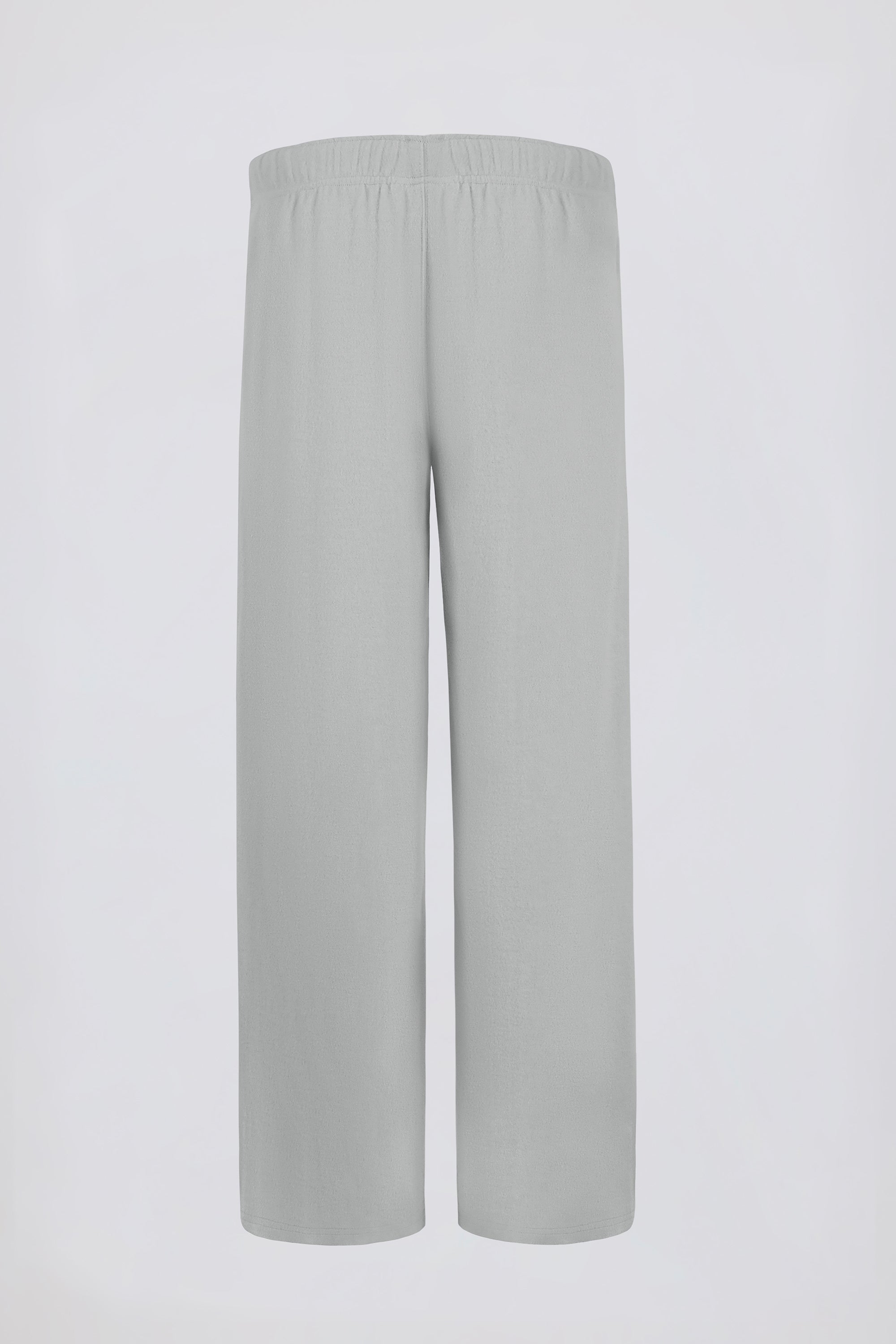 Brushed Jersey Wide-Leg Joggers in Fog Grey - Image 4