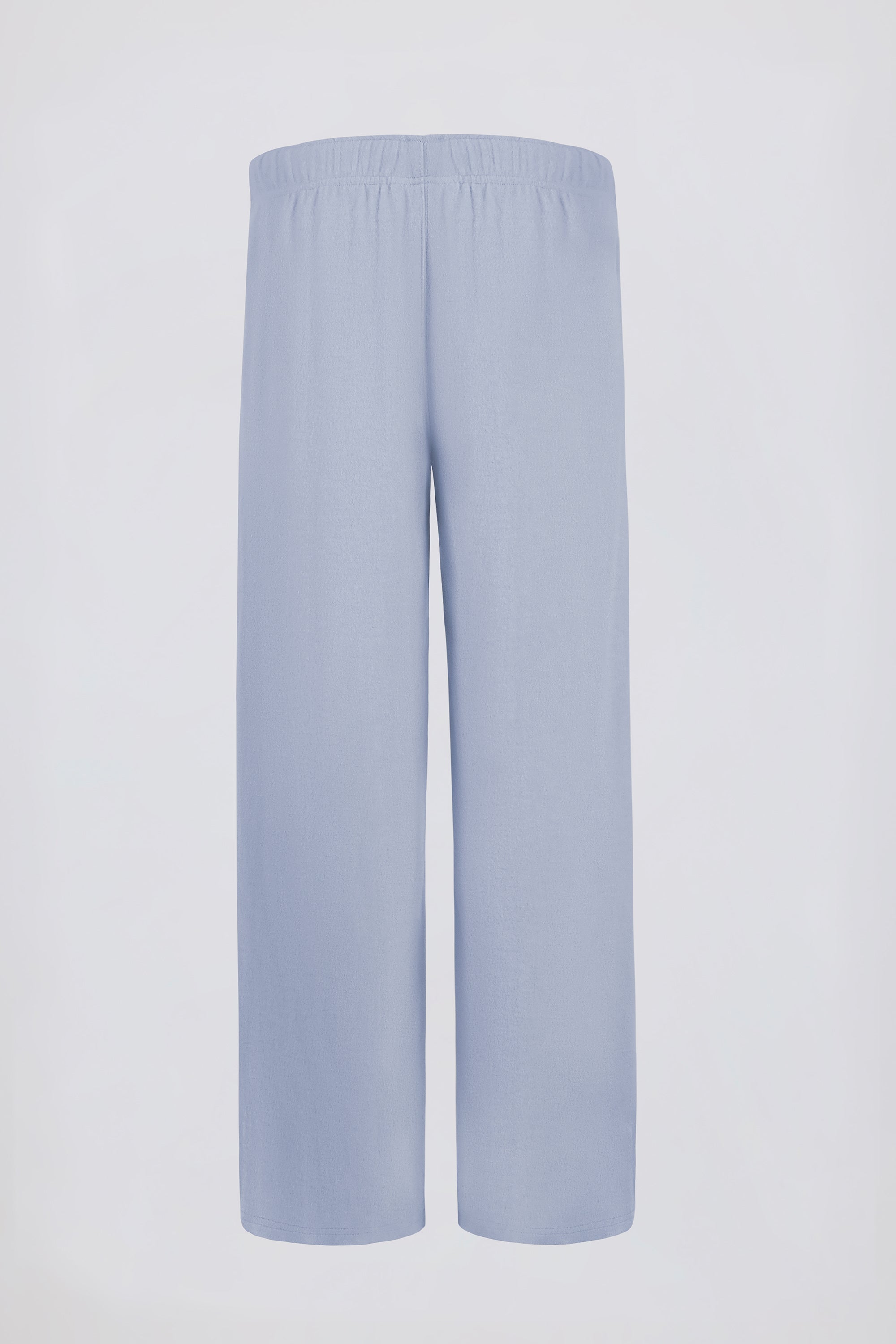 Petite Brushed Jersey Wide-Leg Joggers in Soft Blue - Image 3