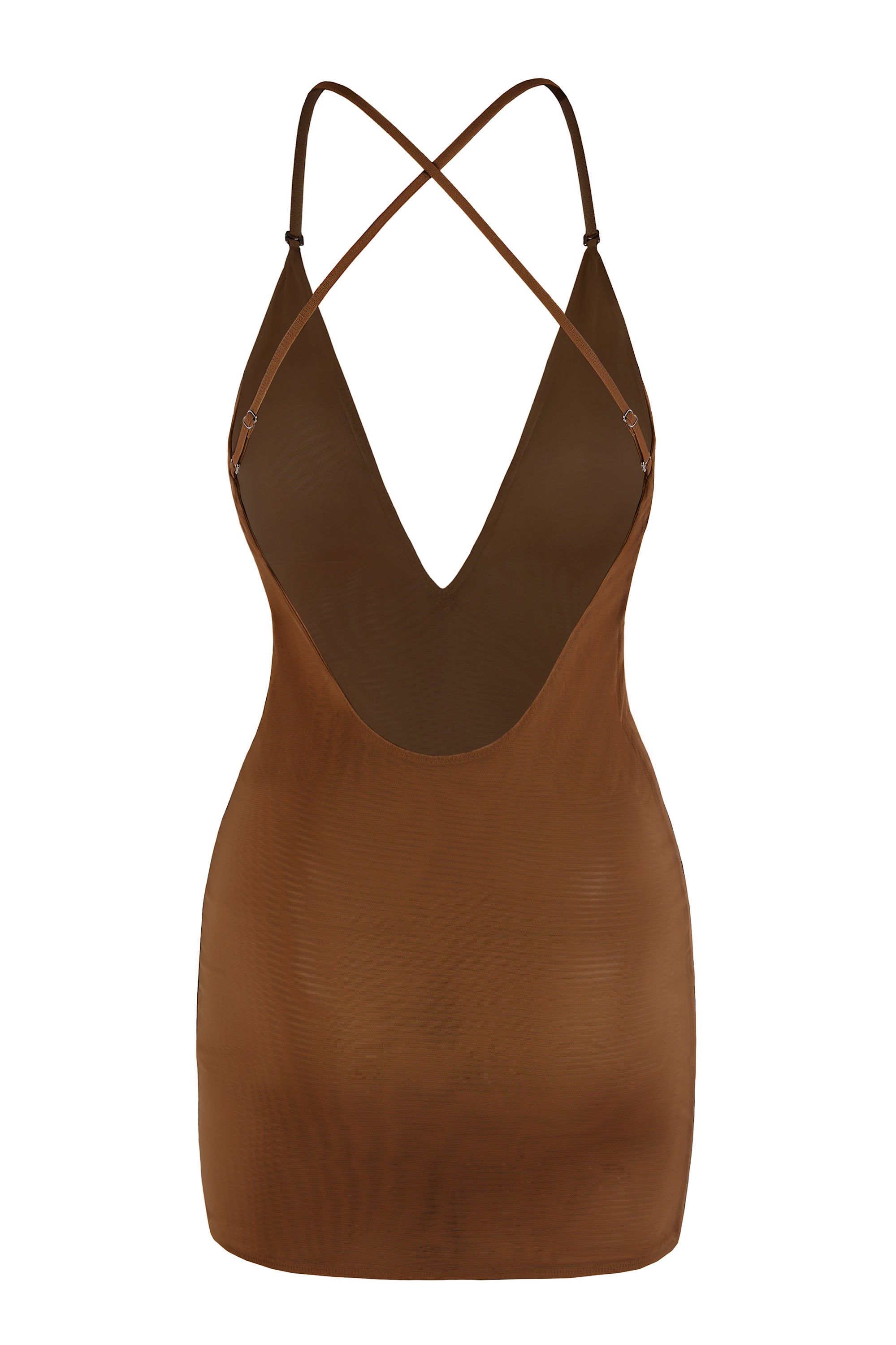 Intimates Soft Mesh Multiway Mini Dress in Chestnut - Image 4