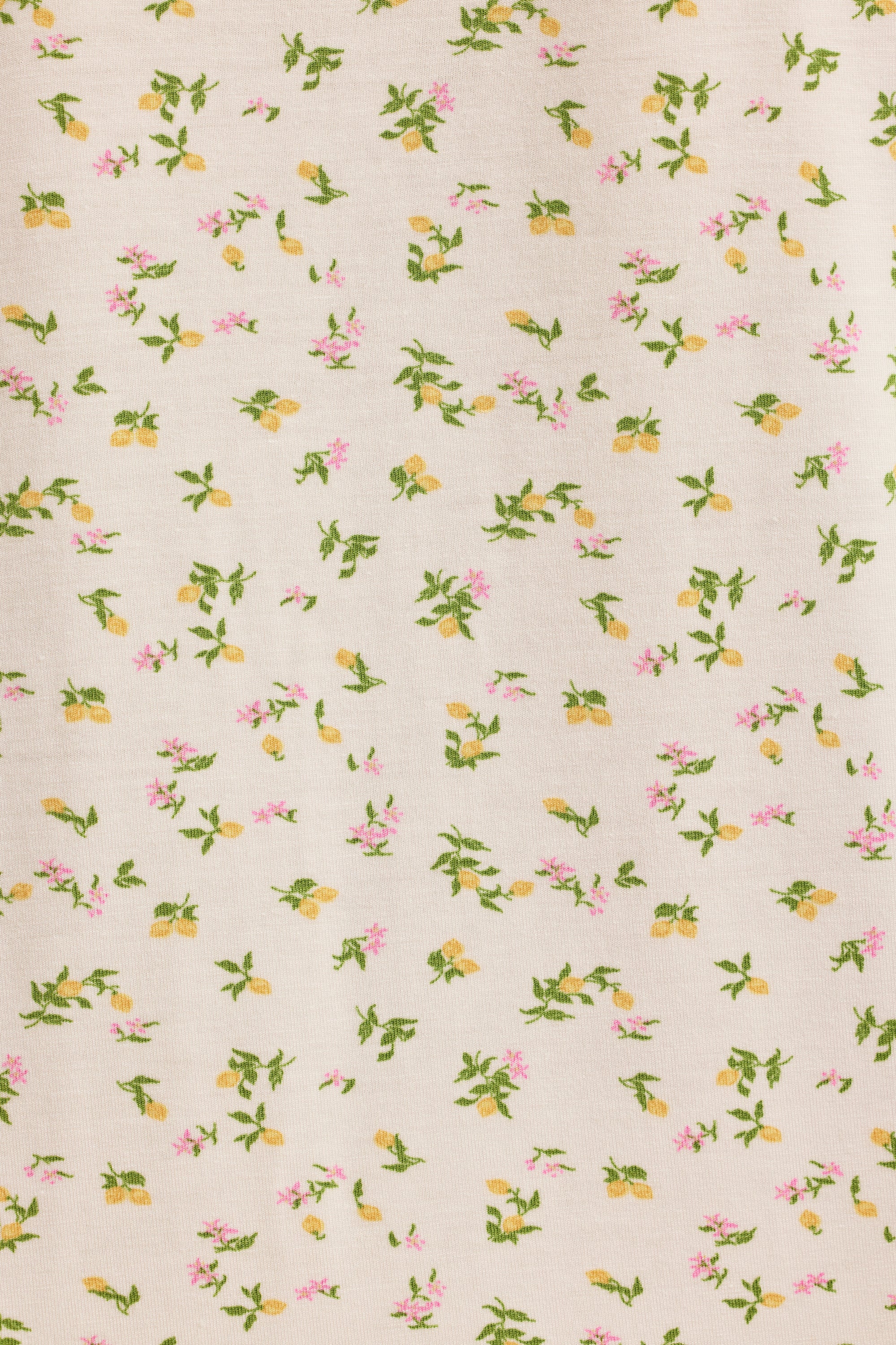 Isalie Bow-Detail Layered Camisole Pyjama Top in Lemon Print - Image 5