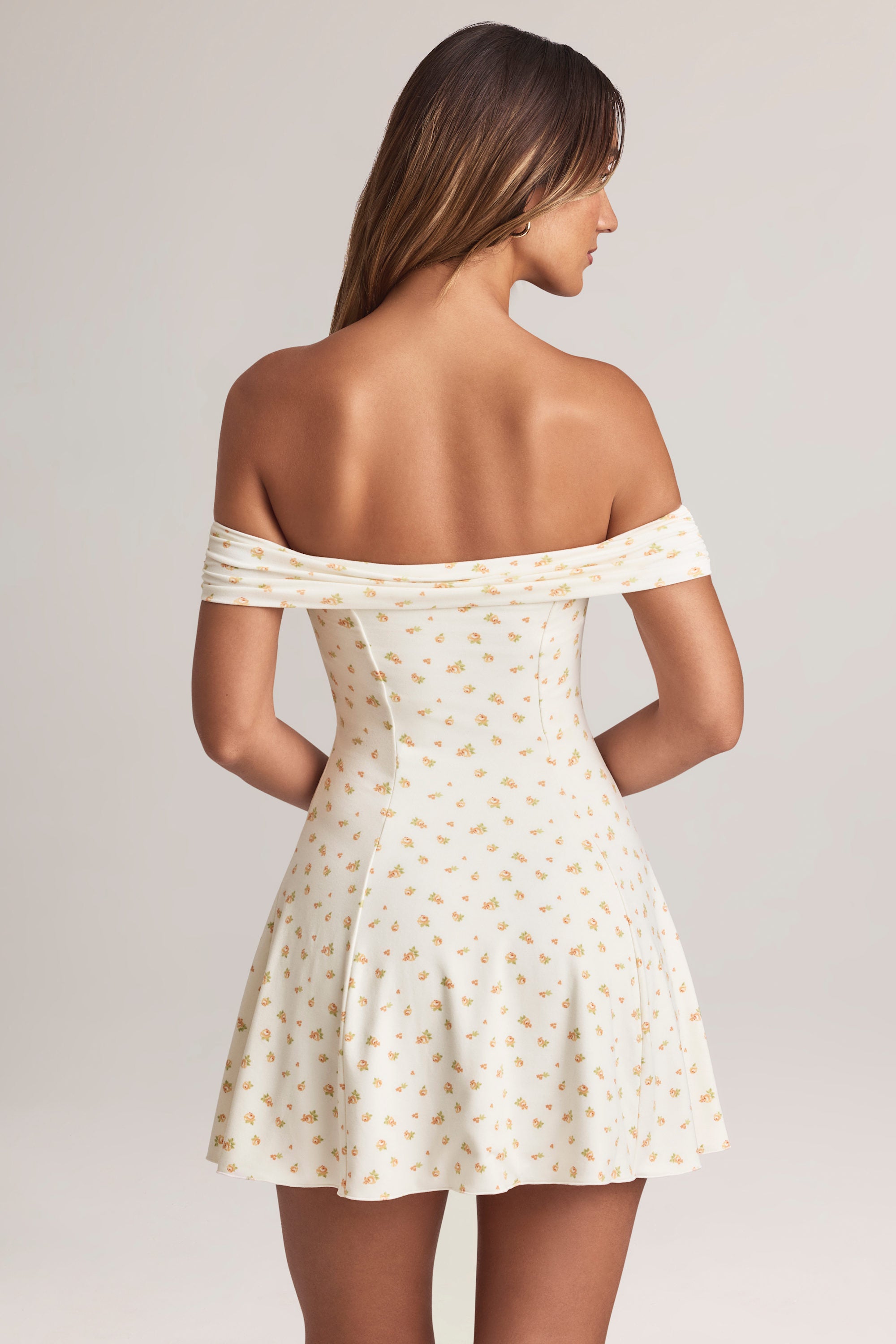 Jaida Modal Off-Shoulder A-Line Mini Dress in Floral Print - Image 2
