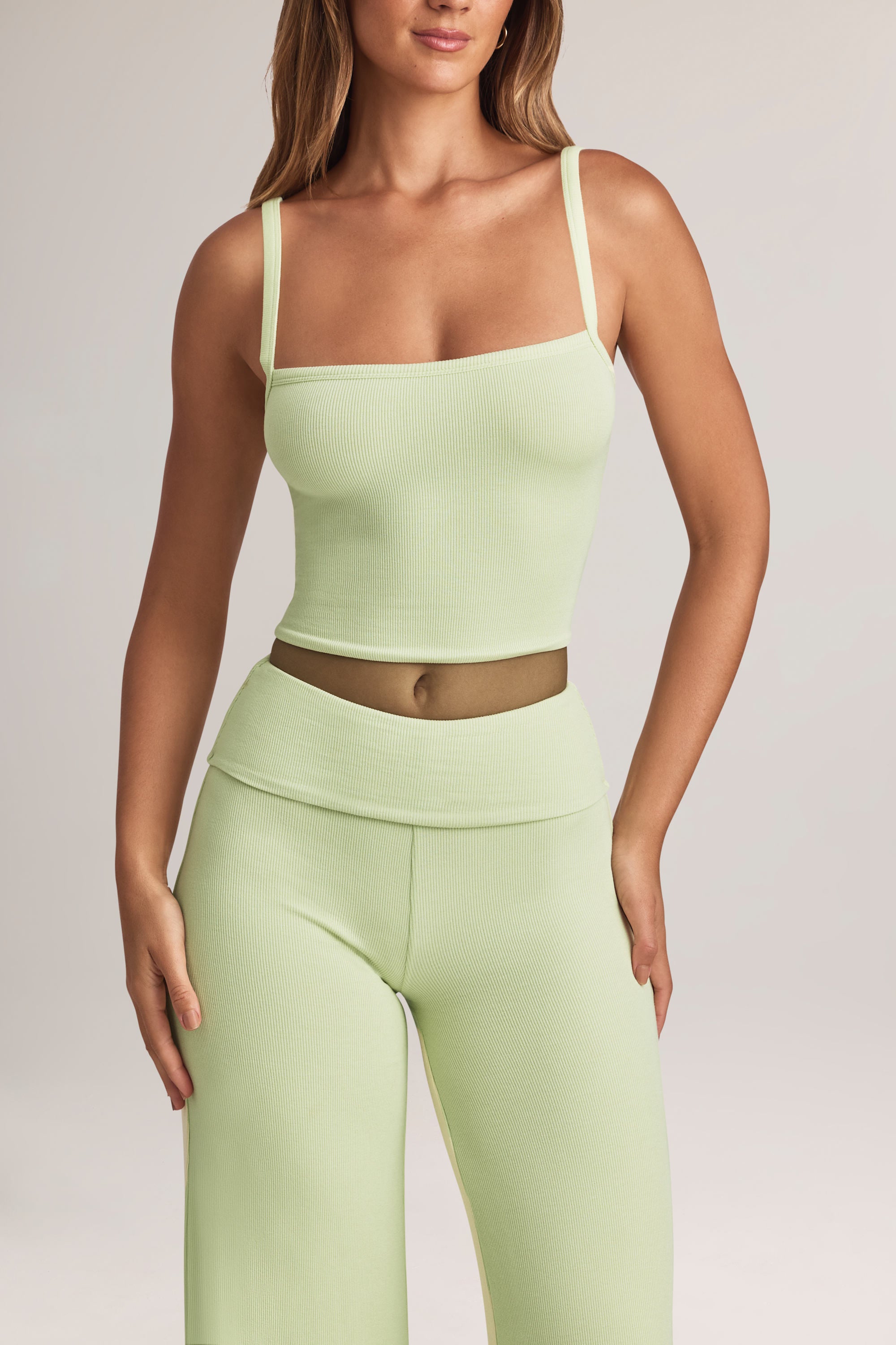 Lai Modal Square-Neck Camisole Top in Sage Green - Image 4