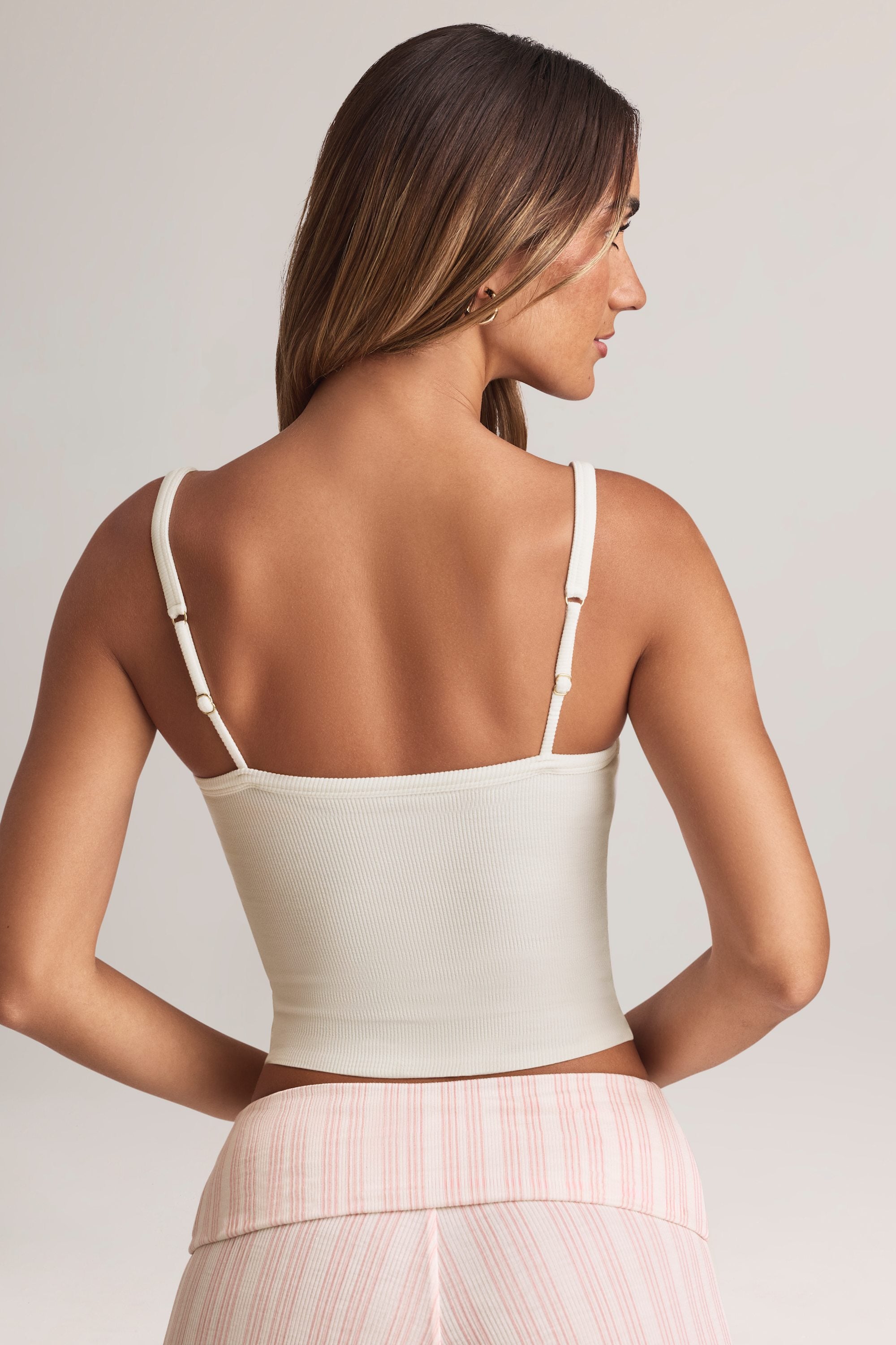 Lai Modal Square-Neck Camisole Top in White - Image 2