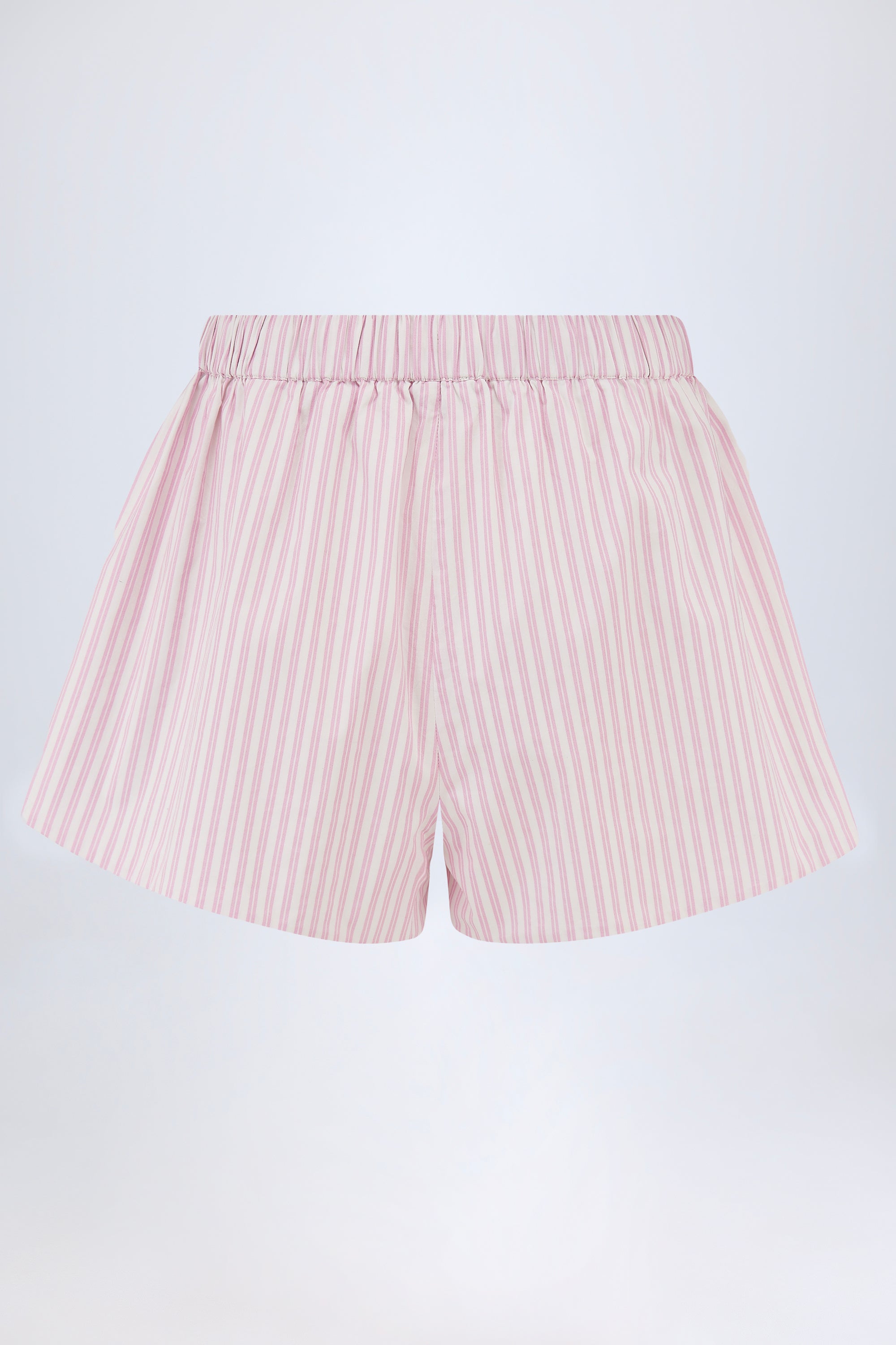 Lariana Mid-Rise Shorts in Soft Mauve Stripe - Image 3
