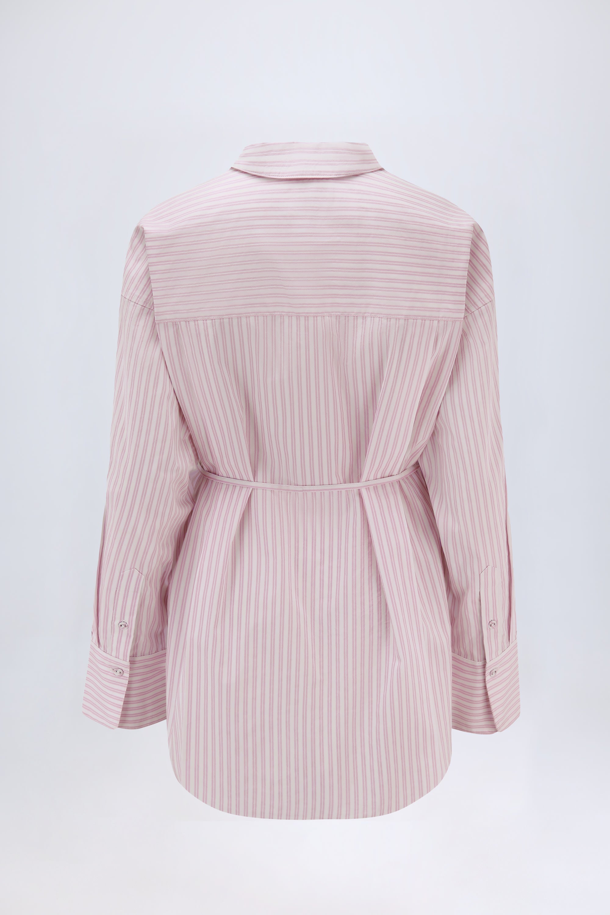 Lerici Oversized Shirt in Soft Mauve Stripe - Image 3