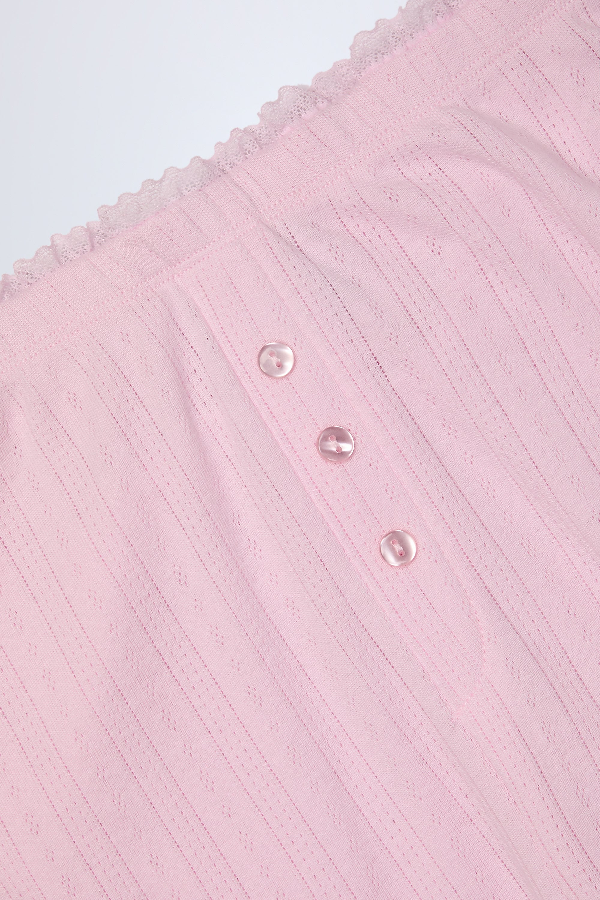 Libby Pointelle Mid-Rise Straight-Leg Trousers in Baby Pink - Image 5