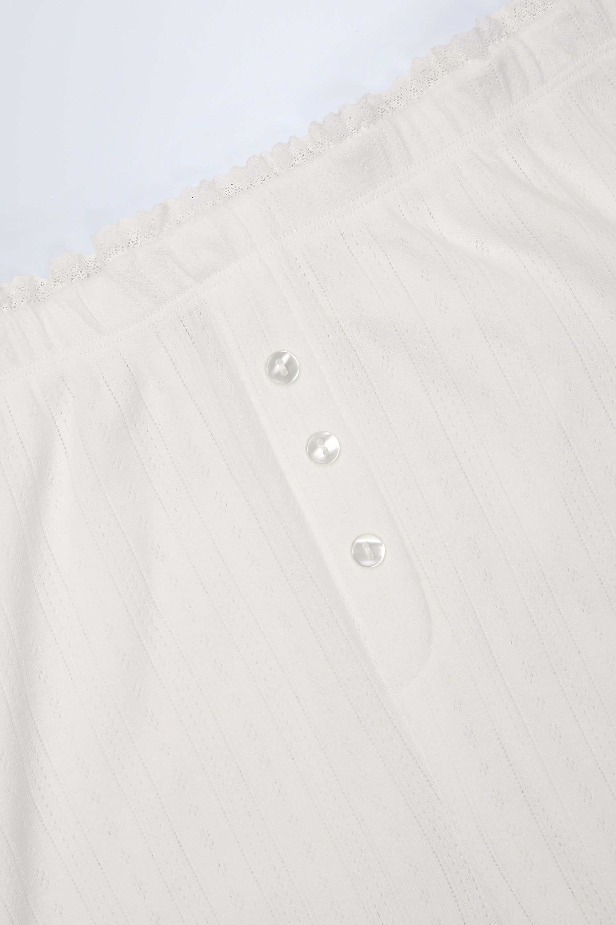 Libby Pointelle Mid-Rise Straight-Leg Trousers in White - Image 5
