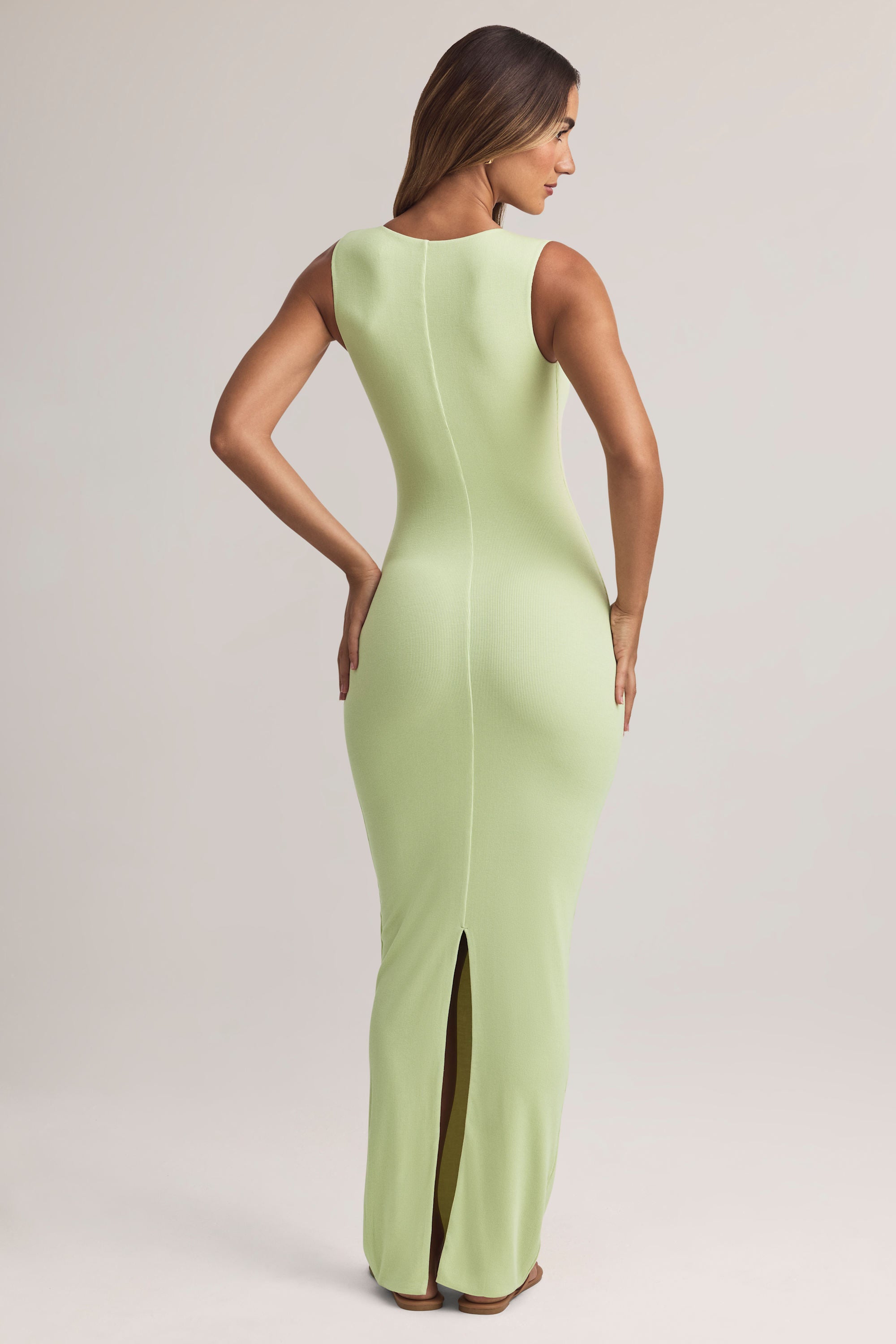 Mabel Modal Button-Detail Maxi Dress in Sage Green - Image 3