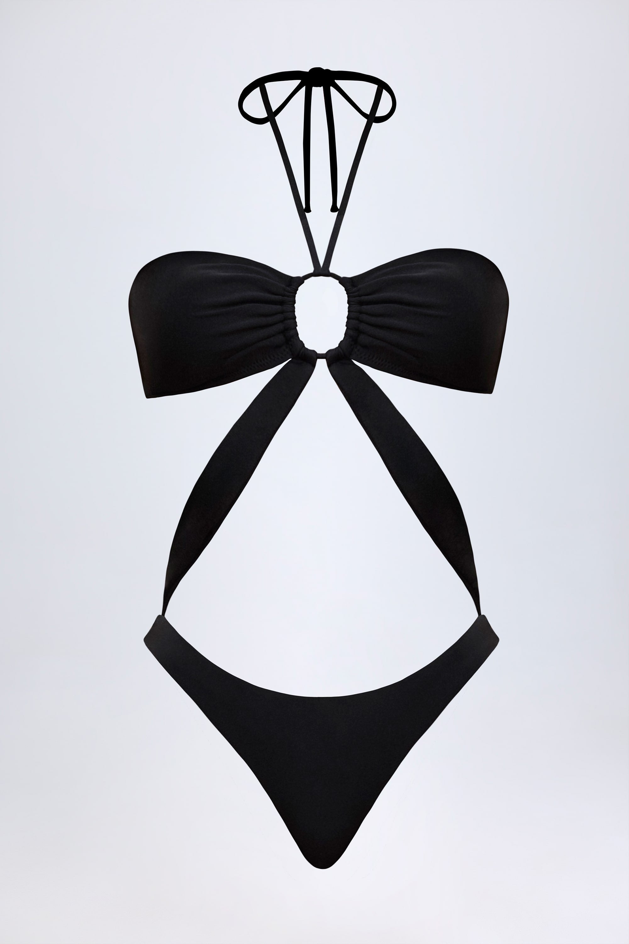 Maranta Cut-Out Halterneck Swimsuit in Black - Image 3