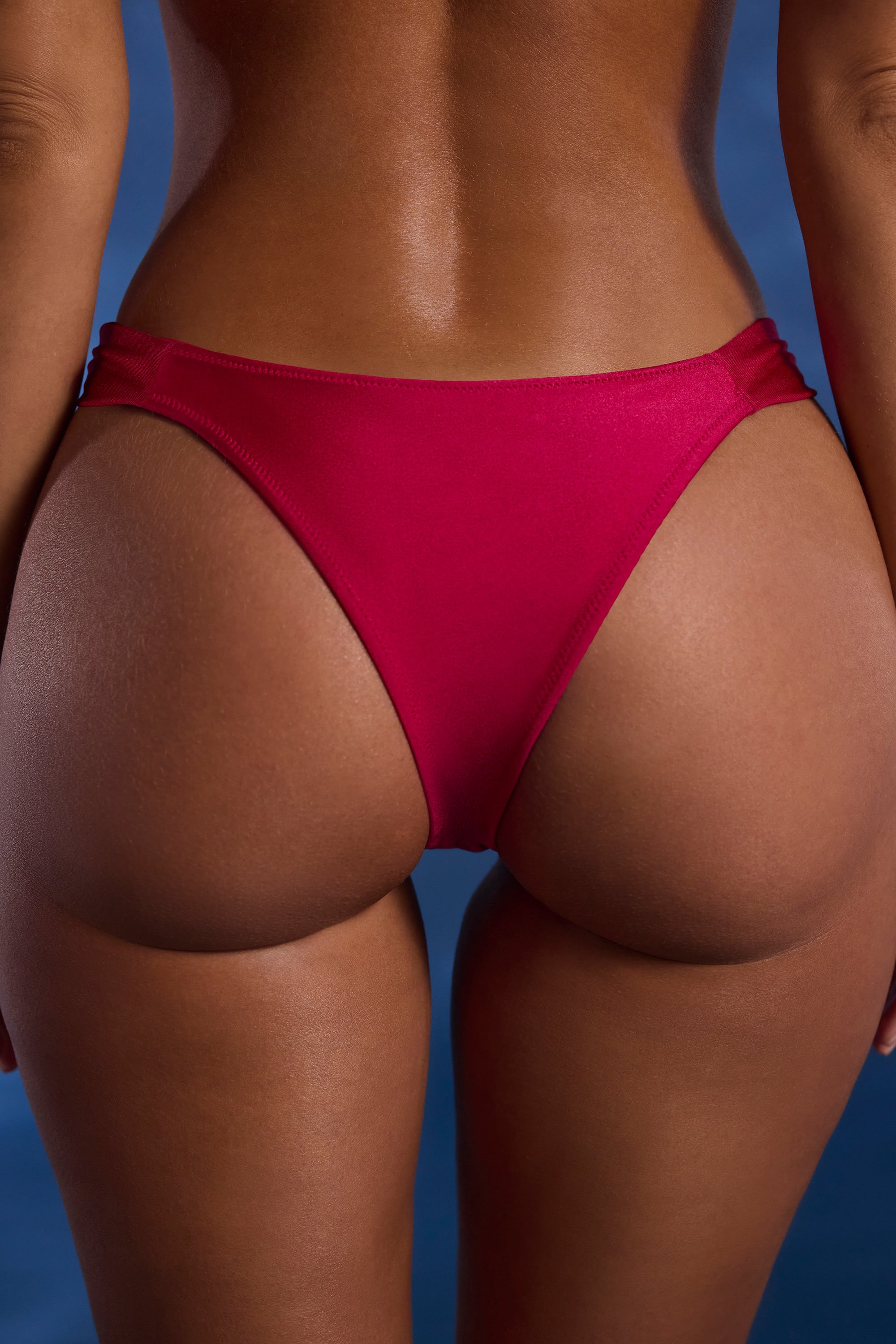 Maui Bead-Embellished Wide-Strap Cheeky Bikini Bottoms in Raspberry Pink - Image 6