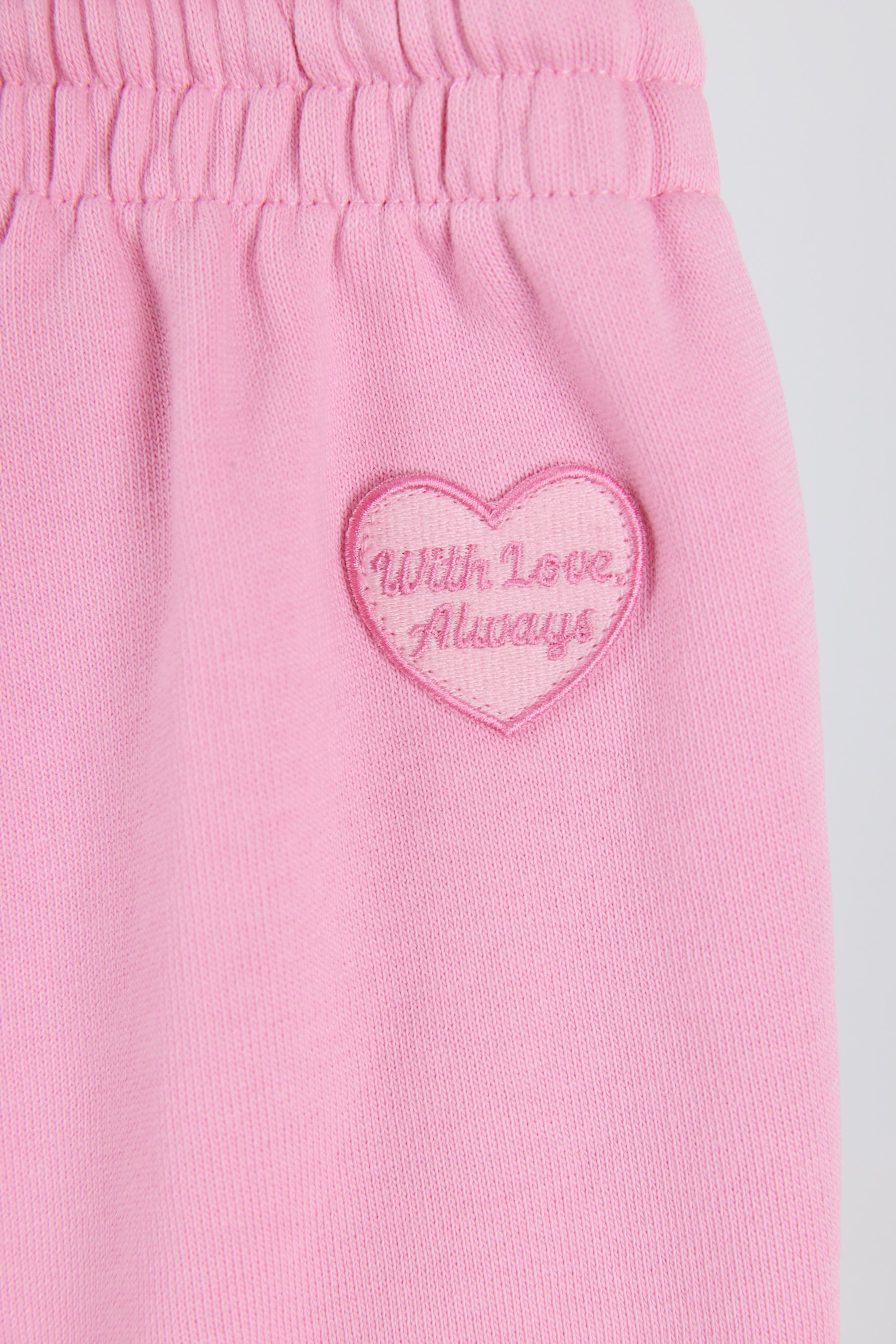 Mid-Rise Wide-Leg Joggers in Baby Pink - Image 4