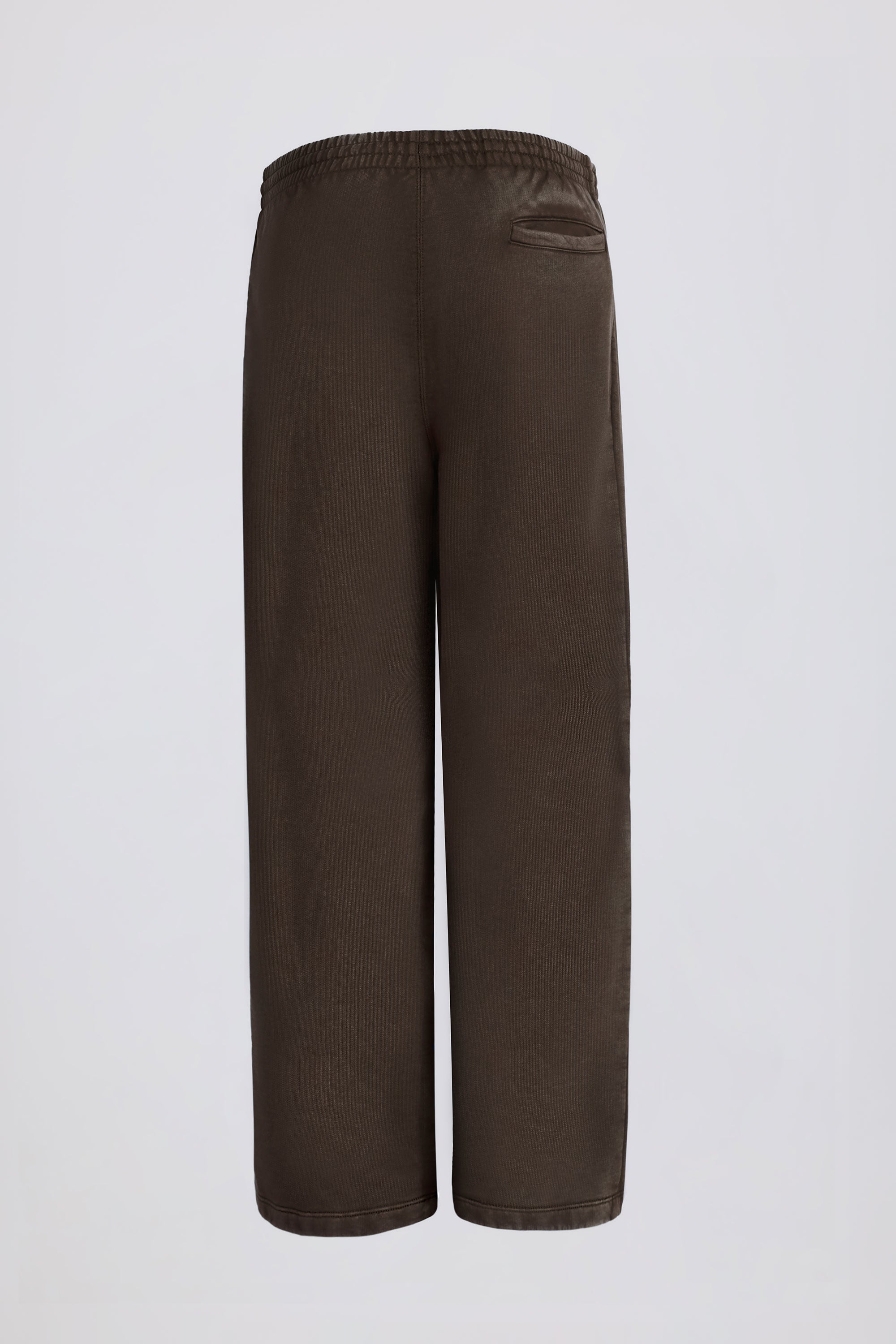 Acid Wash Wide-Leg Joggers in Brown - Image 3