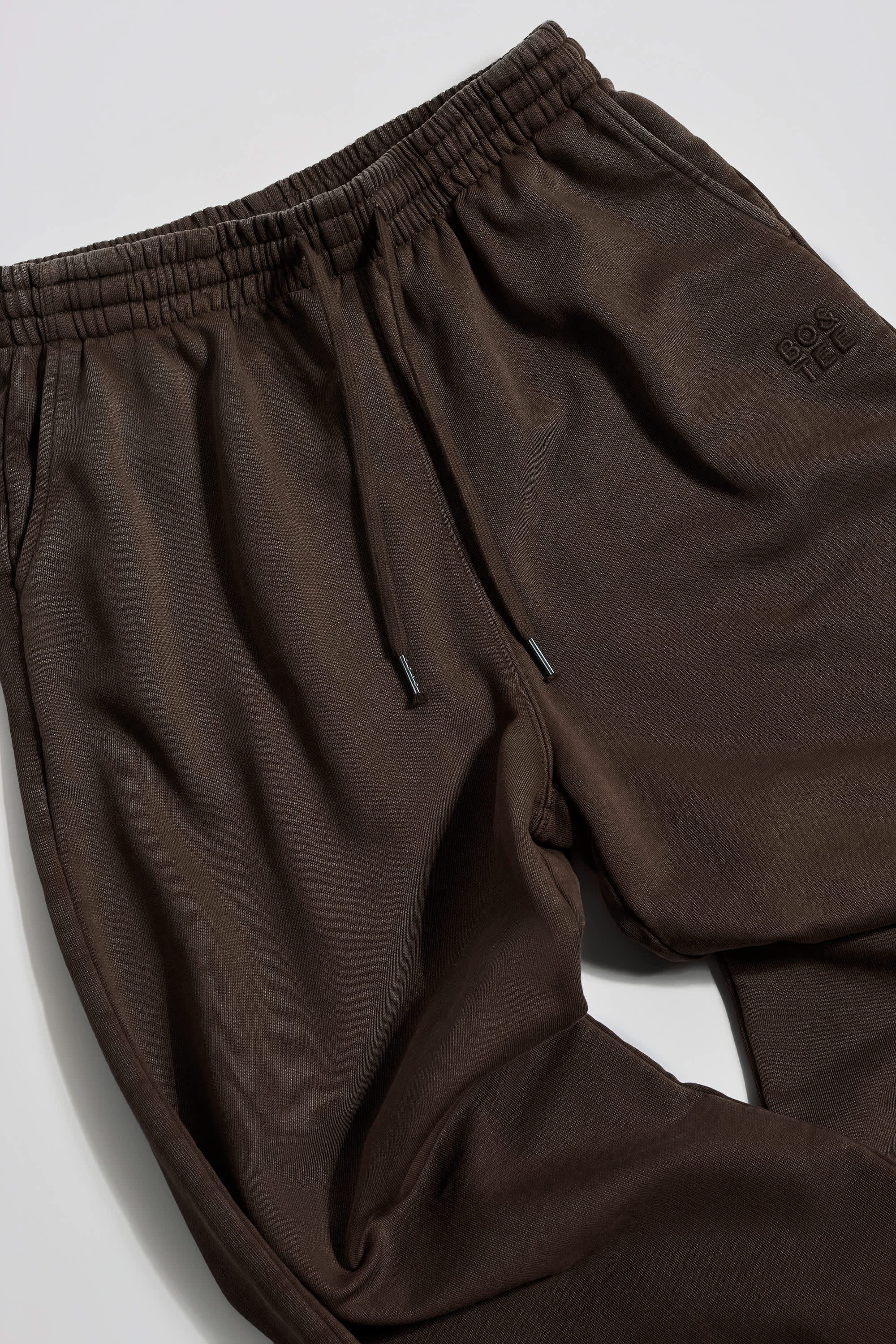 Acid Wash Wide-Leg Joggers in Brown - Image 4