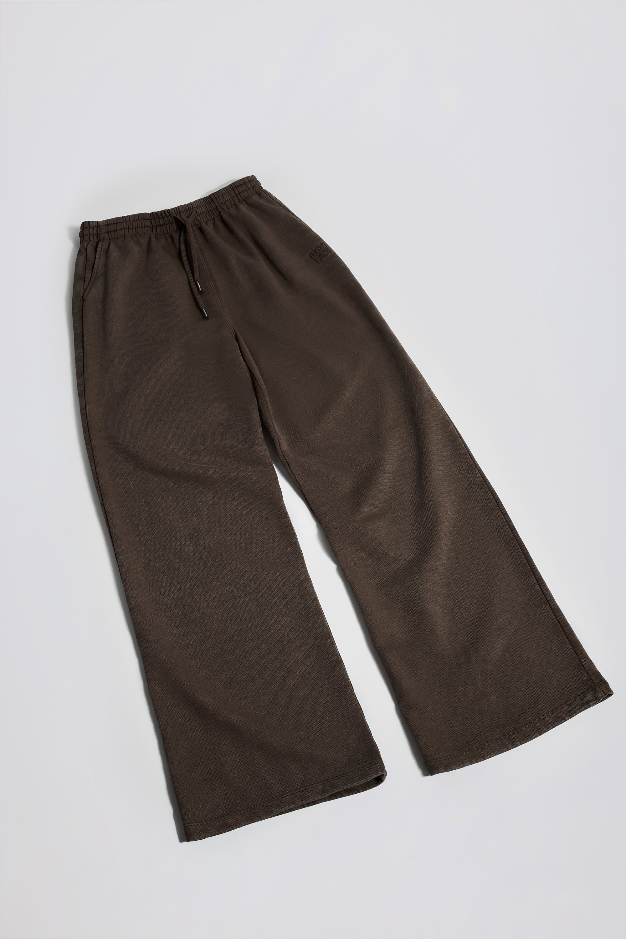 Acid Wash Wide-Leg Joggers in Brown - Image 8
