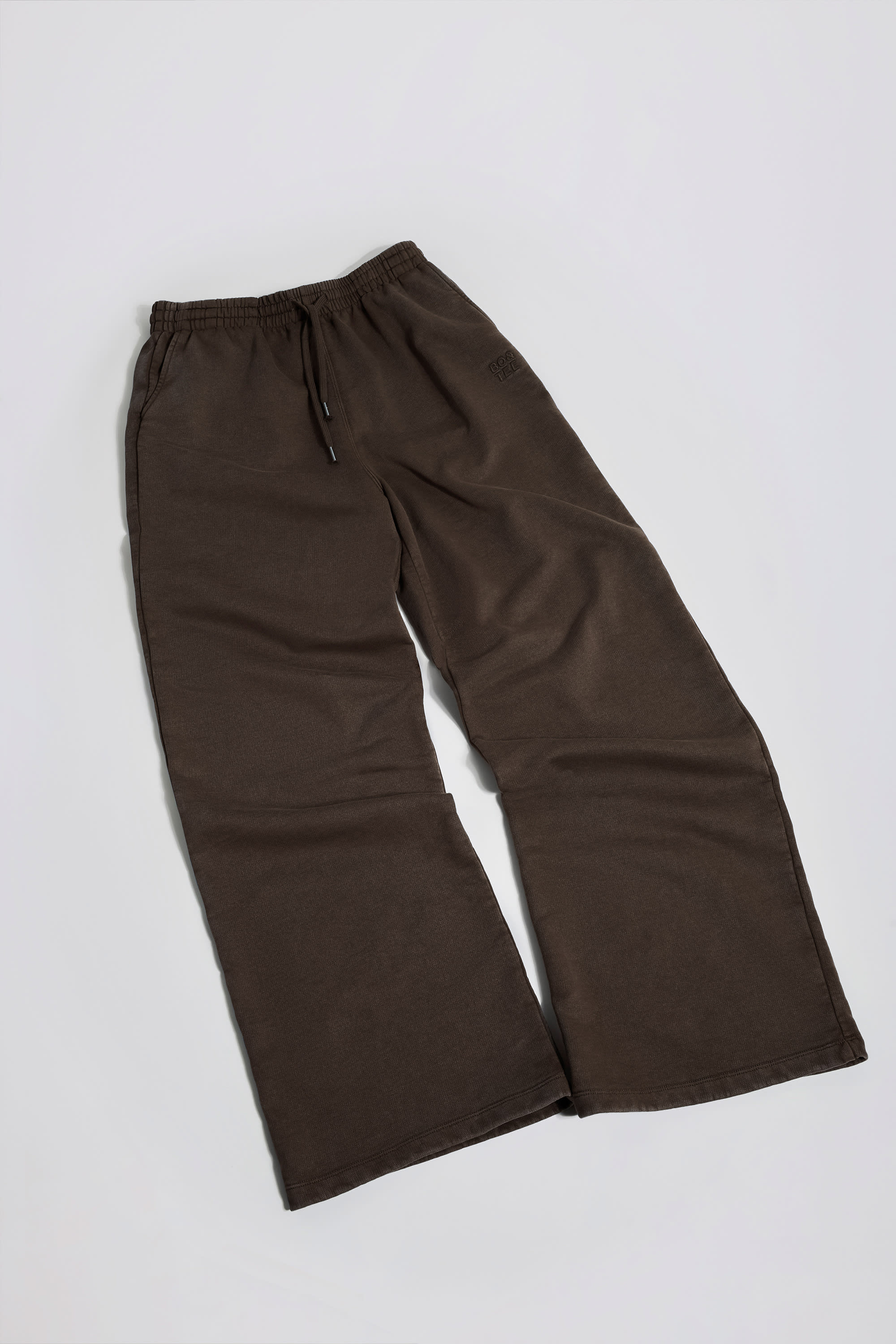 Acid Wash Wide-Leg Joggers in Brown - Image 9