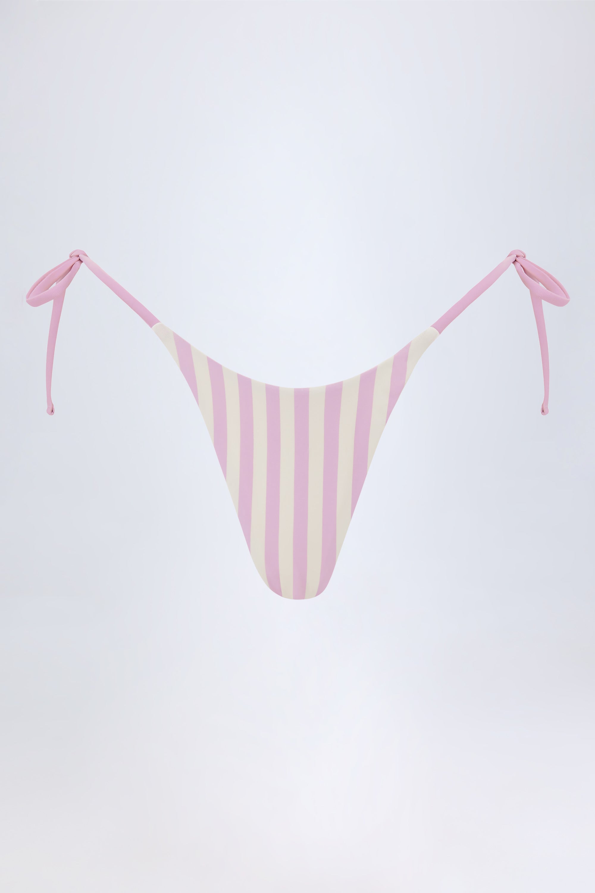 Montalcino Side-Tie Thong Bikini Bottoms in Mauve Stripe - Image 2