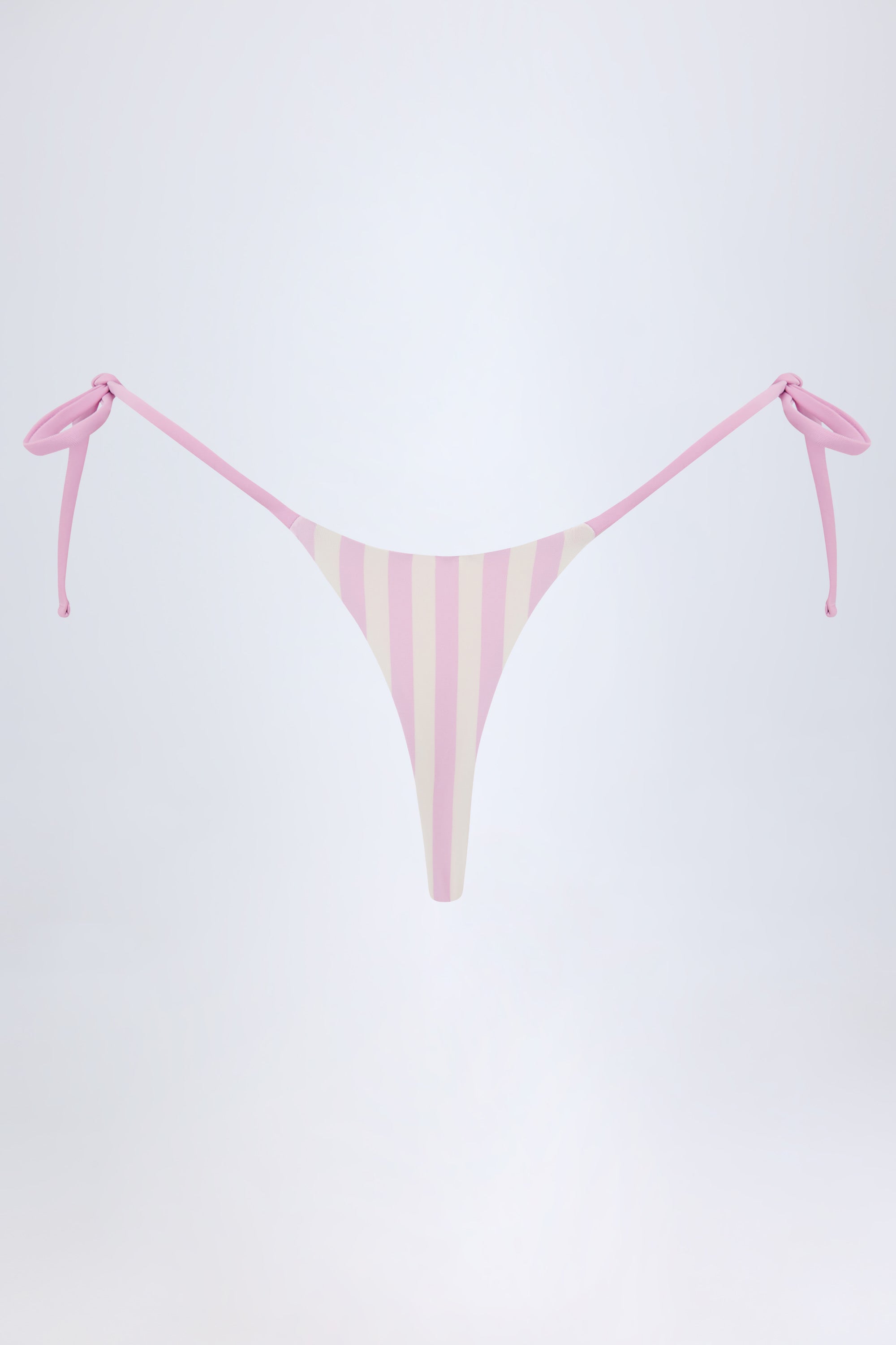 Montalcino Side-Tie Thong Bikini Bottoms in Mauve Stripe - Image 3