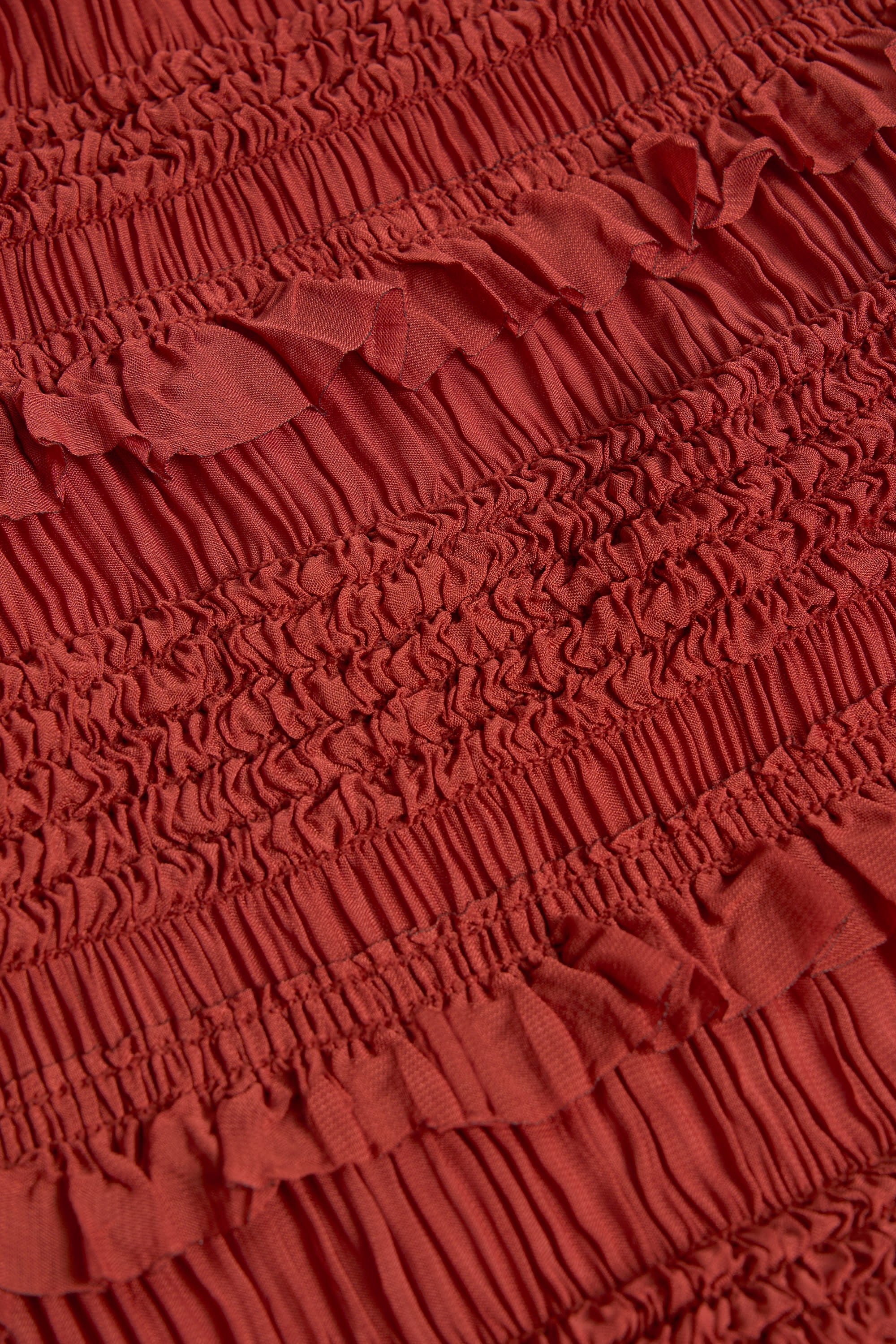 Naima Ruffled Mid-Rise Maxi Skirt in Burnt Red - Image 3