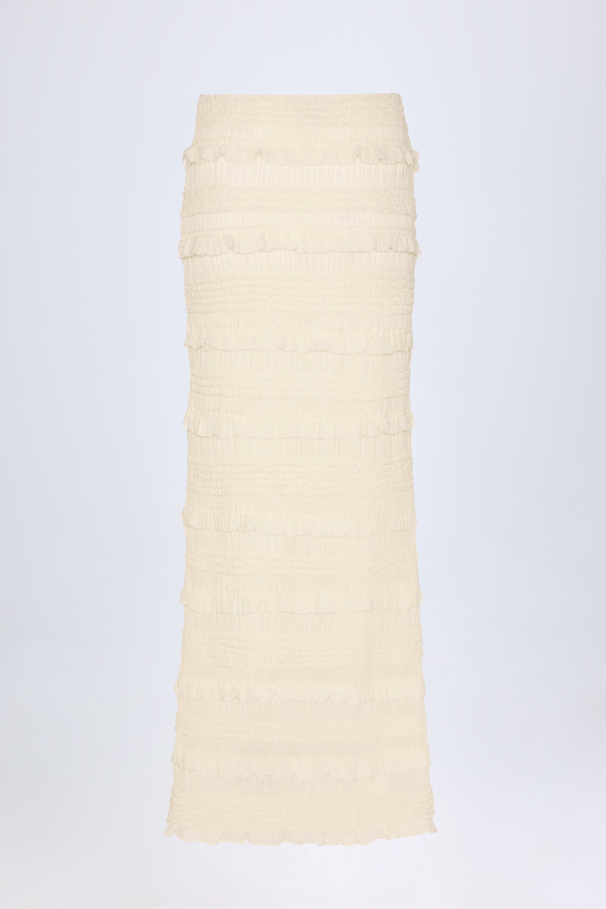 Naima Ruffled Mid-Rise Maxi Skirt in Ivory - Image 5