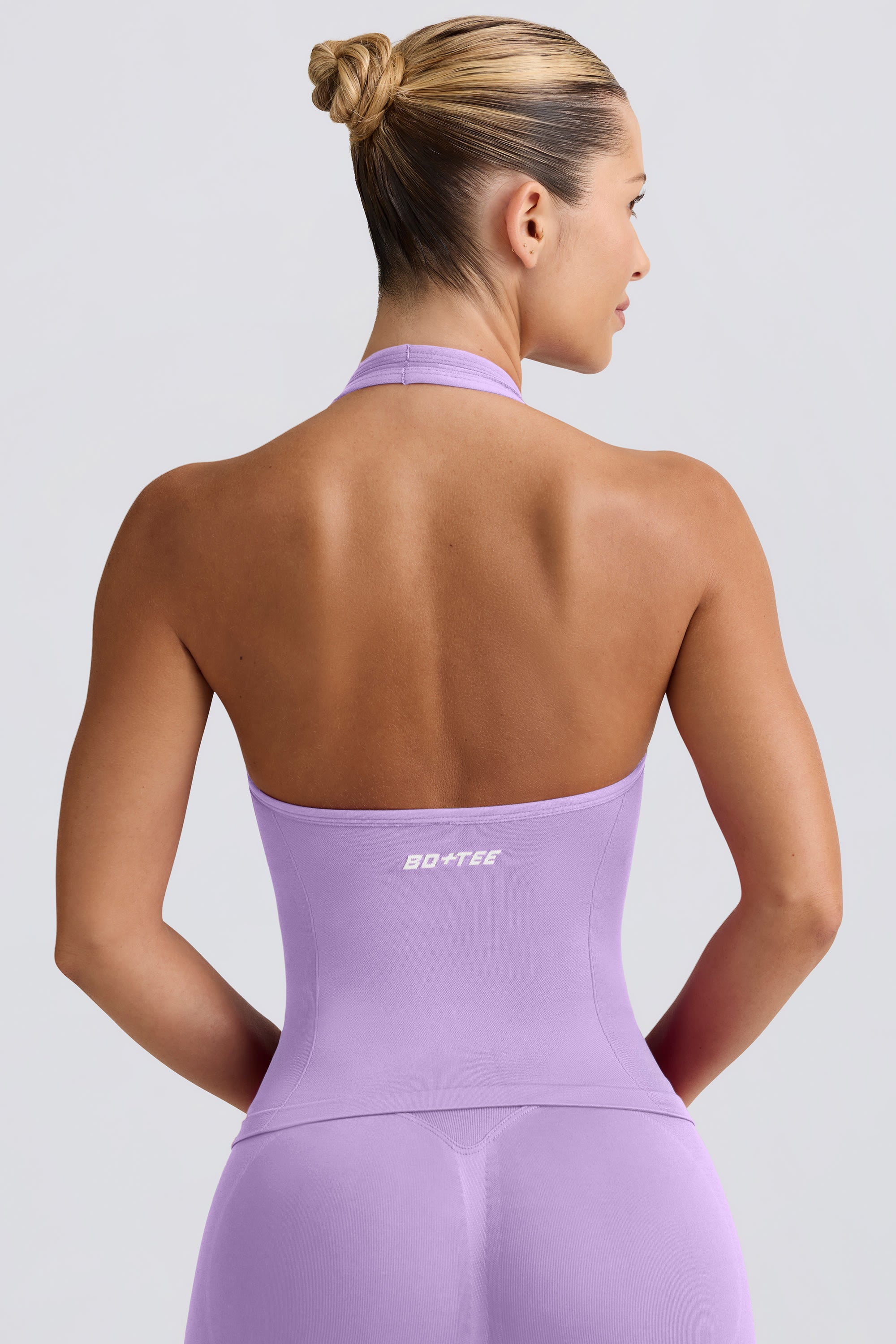 Define Luxe Halterneck Tank Top in Lilac - Image 2