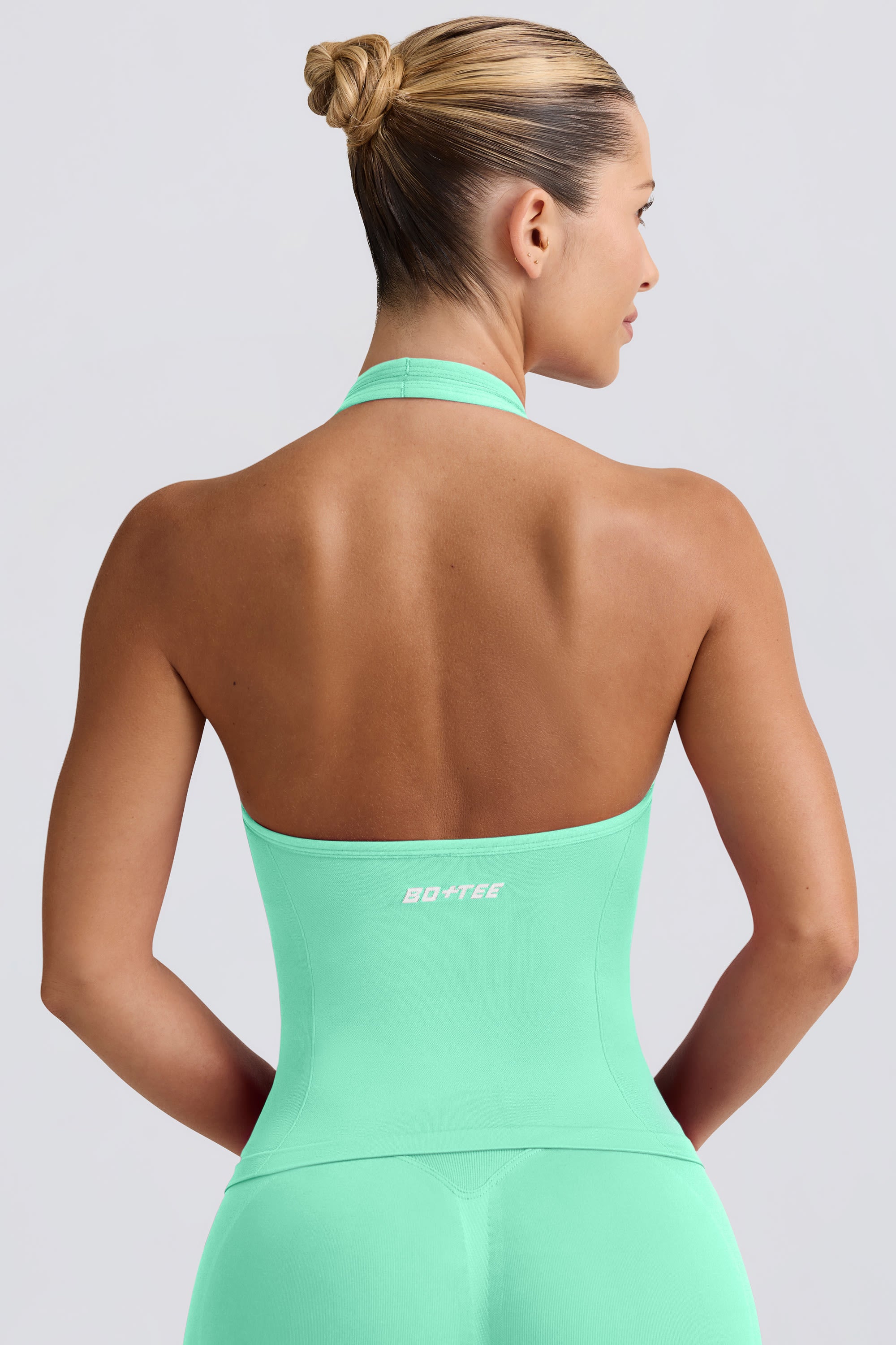 Define Luxe Halterneck Tank Top in Mint - Image 2