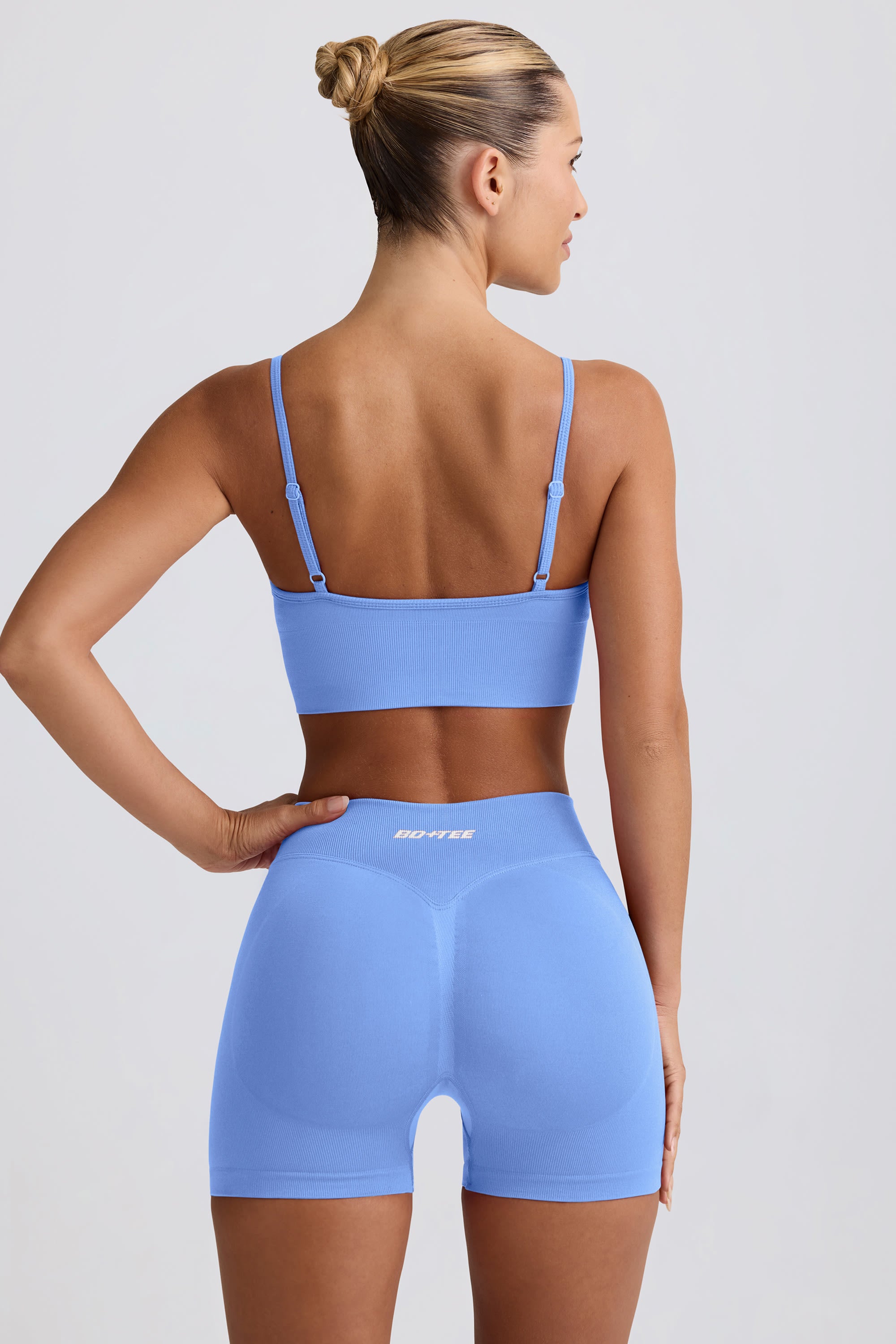 Define Luxe Mini Shorts in Light Blue - Image 2