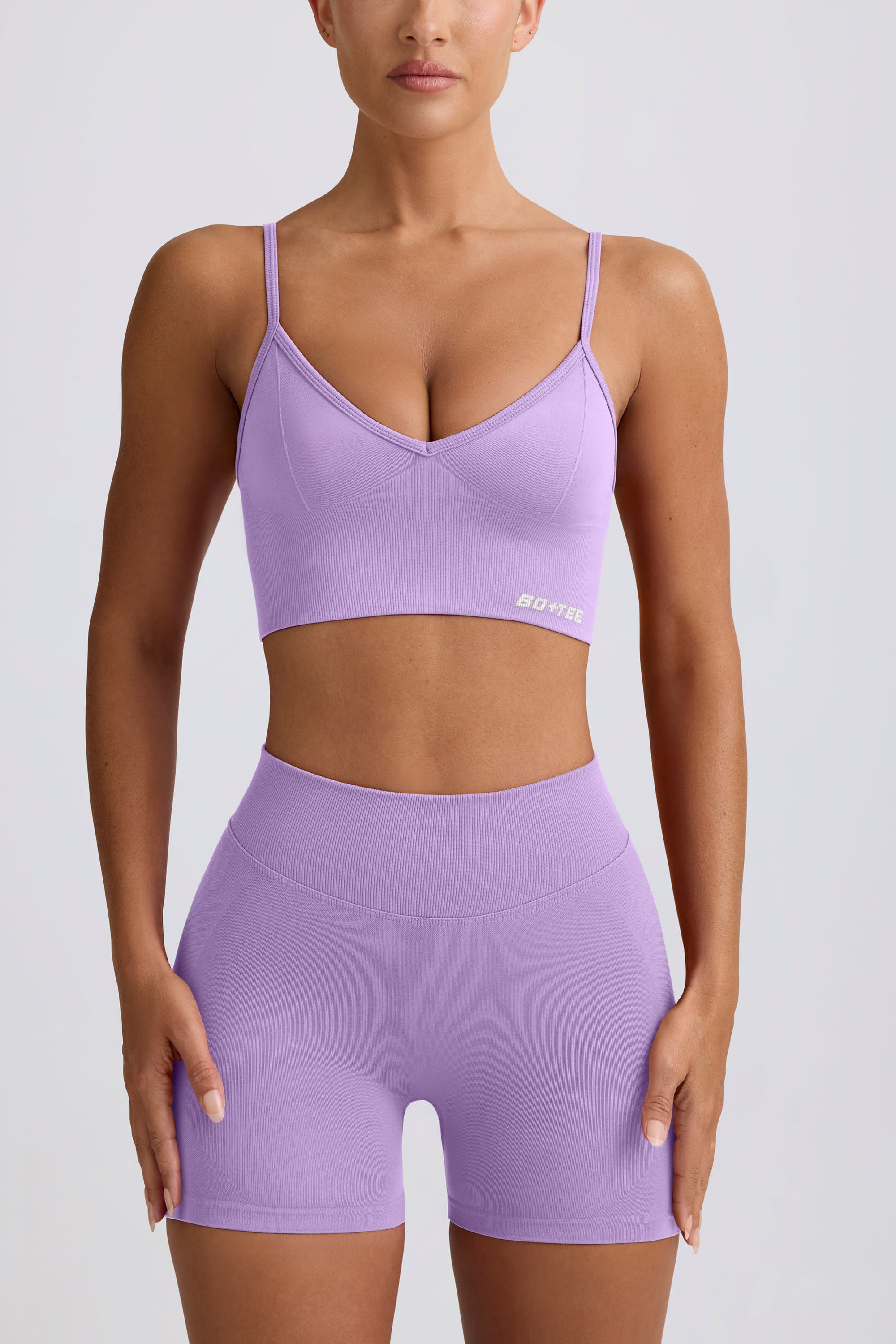 Define Luxe Mini Shorts in Lilac - Image 4