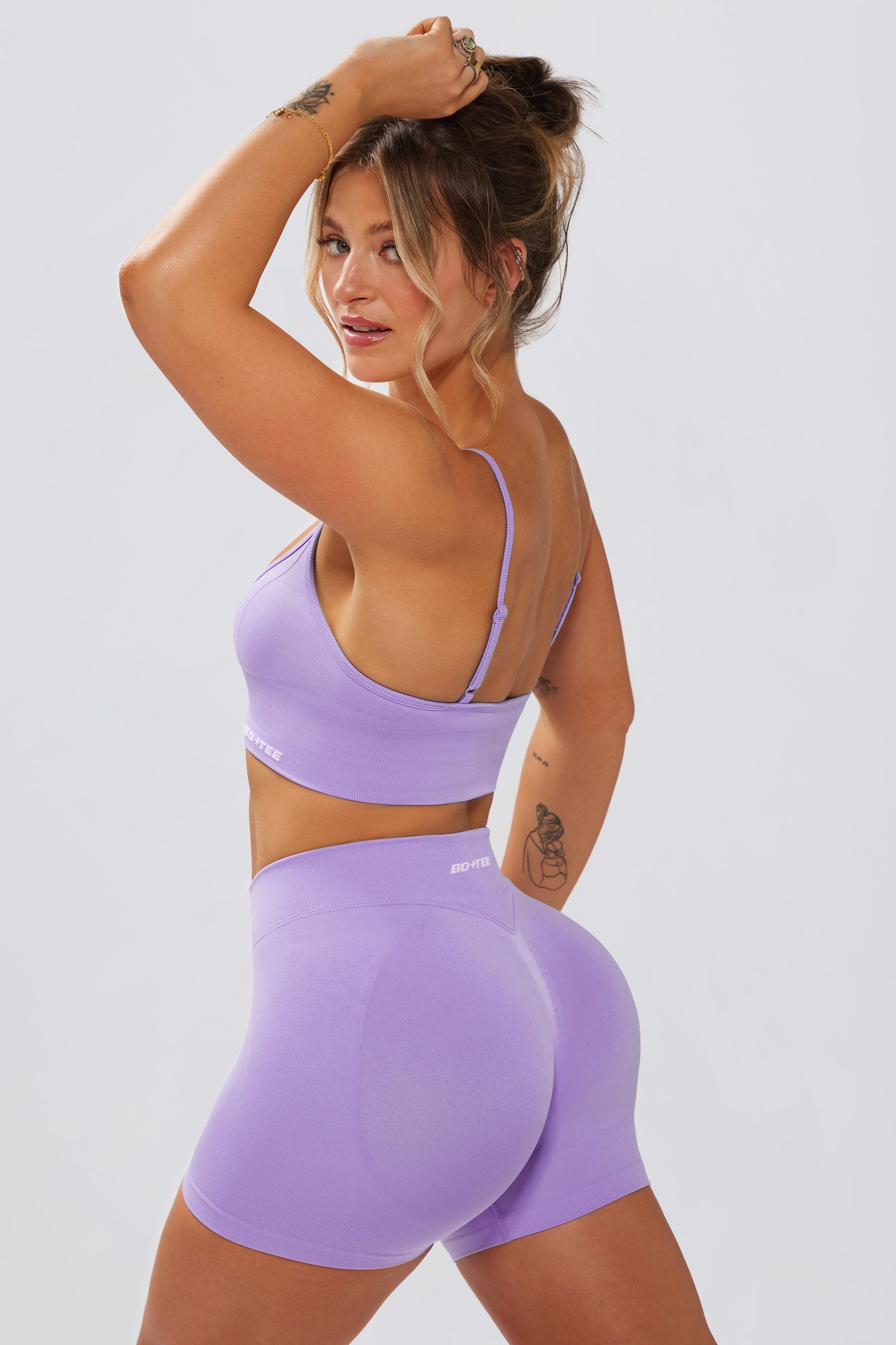 Define Luxe Mini Shorts in Lilac - Image 5