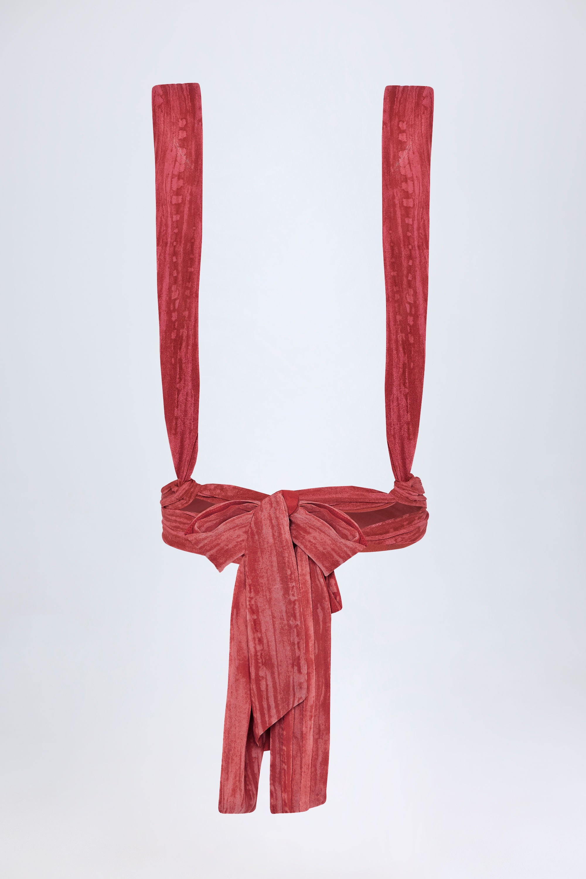Nyah Ruched Halterneck Crop Top in Red Print - Image 4