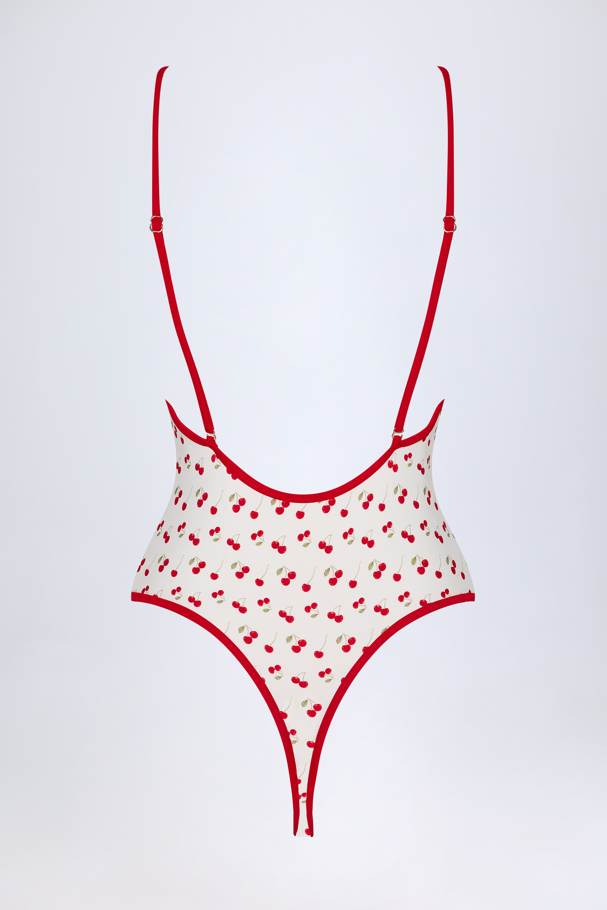Ostend Charm-Detail Cross-Back Swimsuit in Cherry Print - Image 6