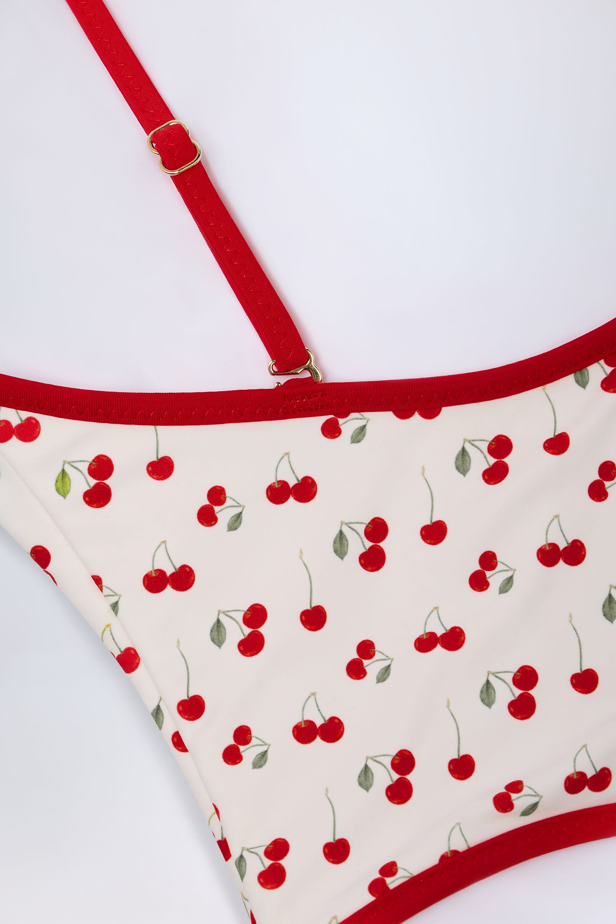 Ostend Charm-Detail Cross-Back Swimsuit in Cherry Print - Image 8