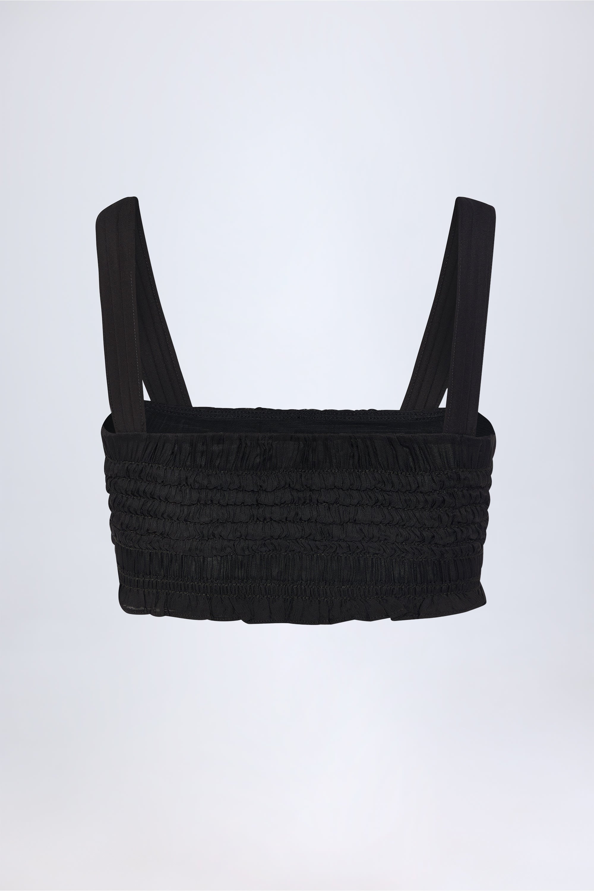 Ottilie Ruffled Tie-Front Crop Top in Black - Image 6