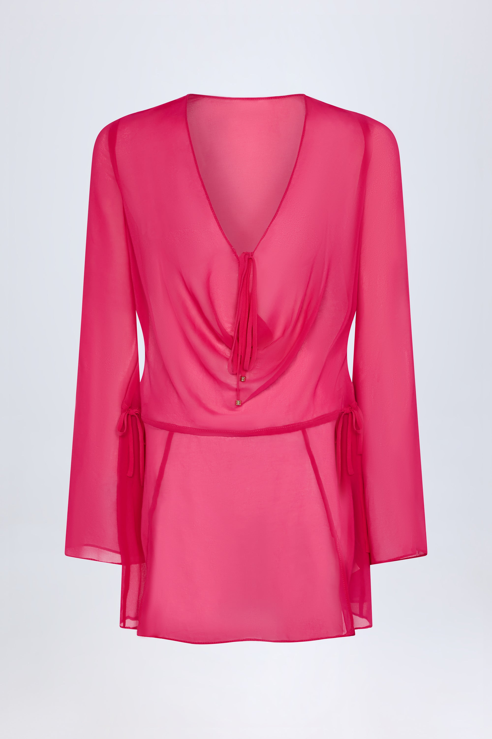 Oualie Cowl-Neck Mini Dress in Fuchsia - Image 3
