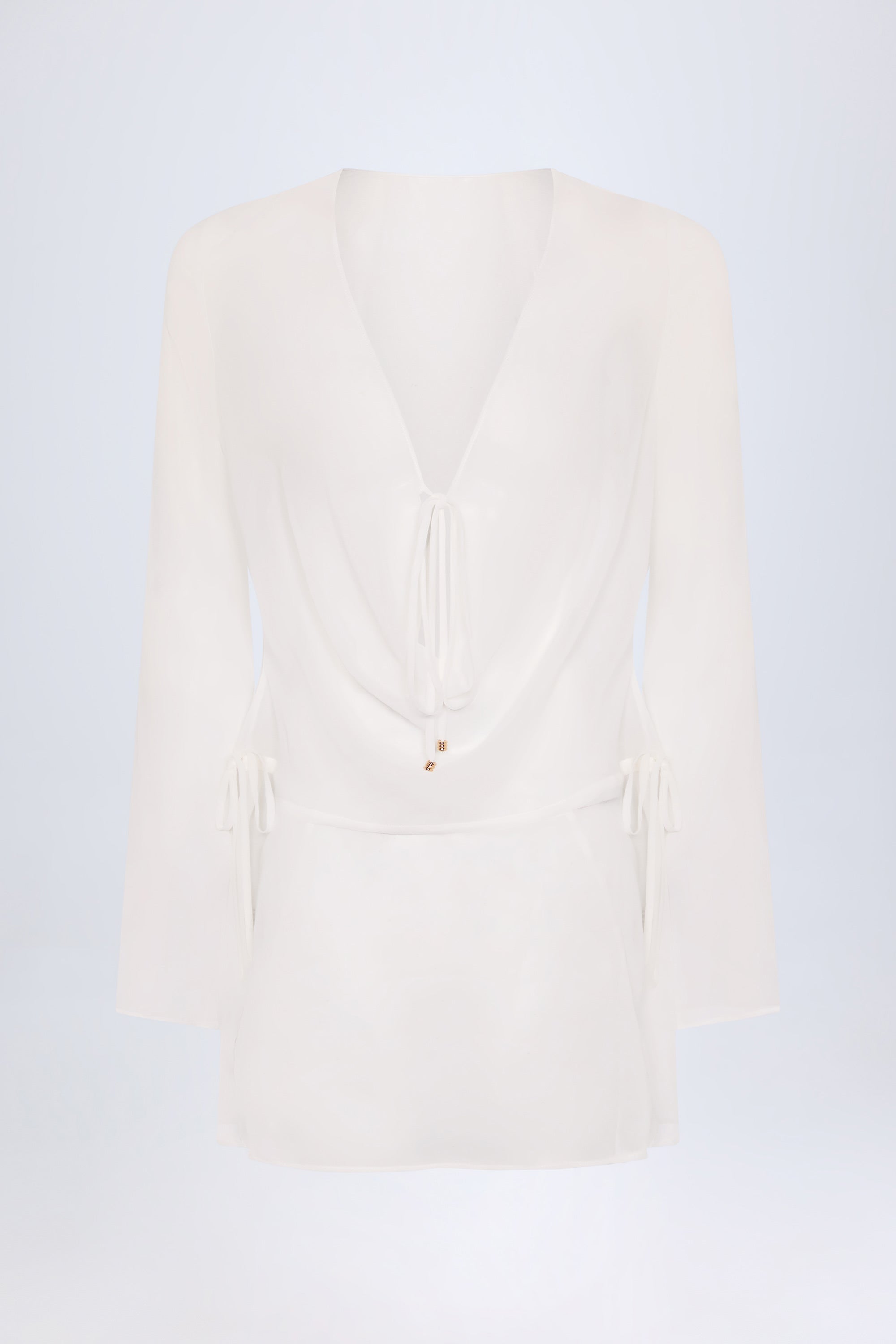 Oualie Cowl-Neck Mini Dress in White - Image 3