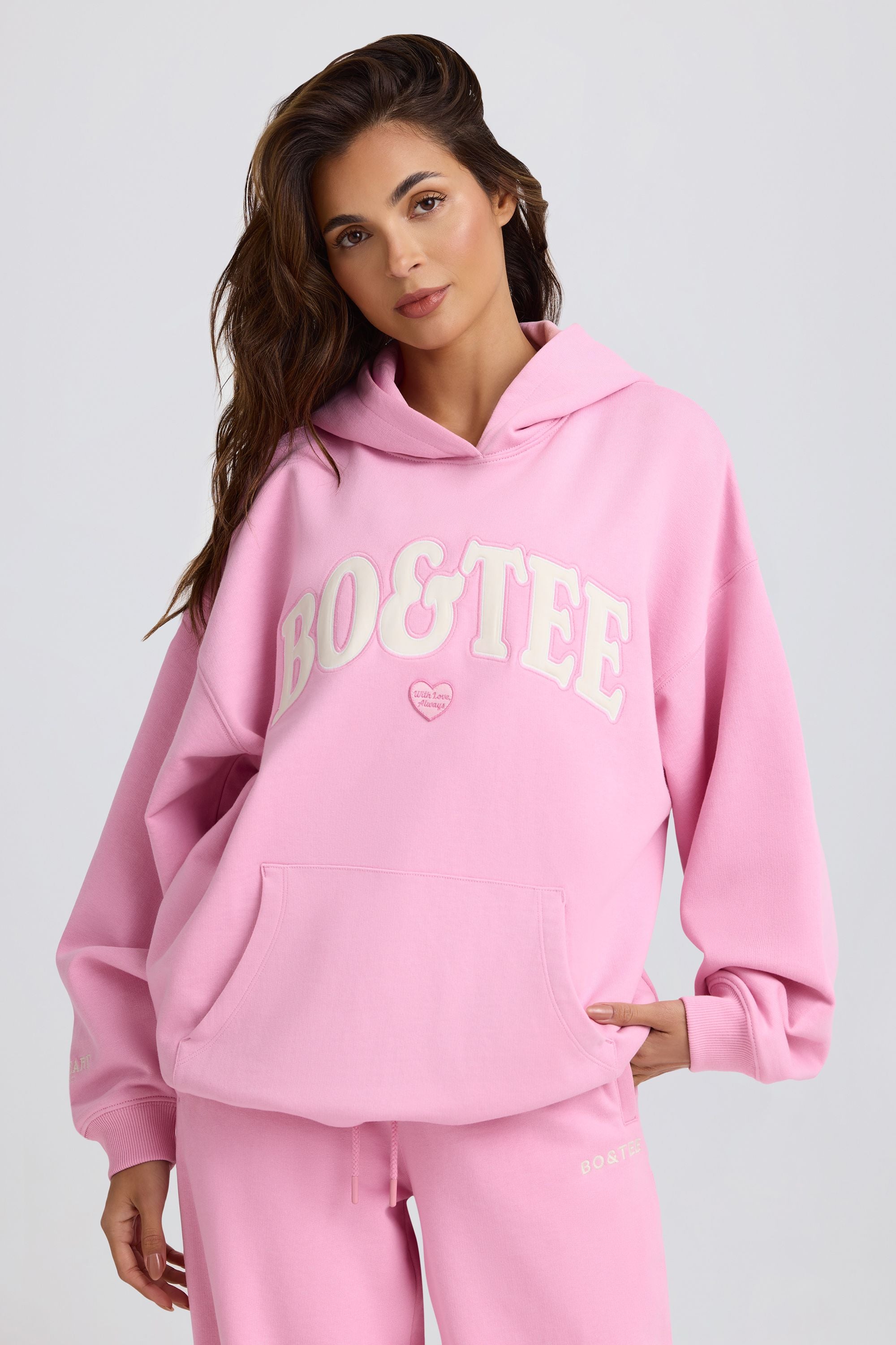 Oversized Hoodie in Baby Pink - Image 9