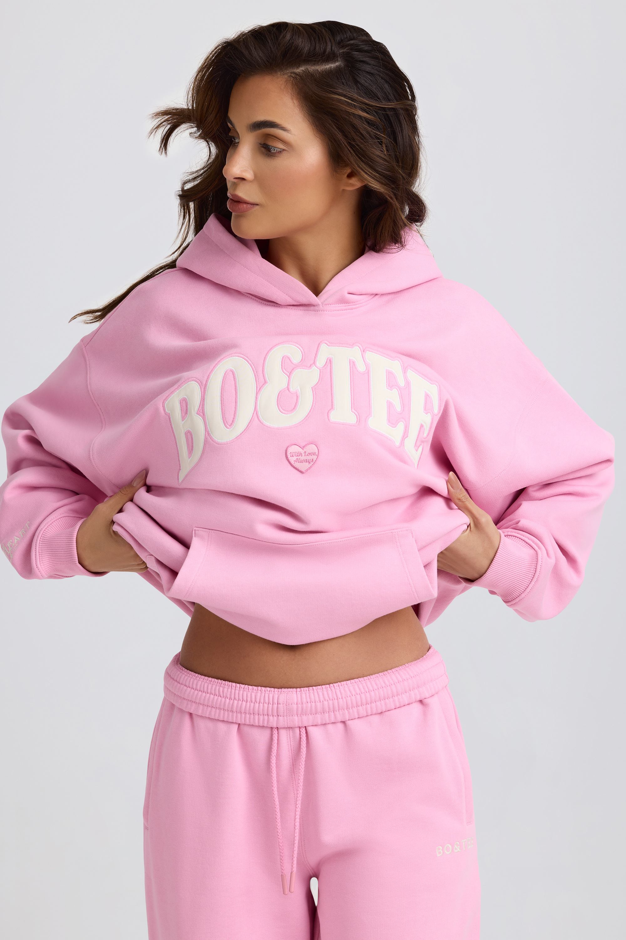 Oversized Hoodie in Baby Pink - Image 11