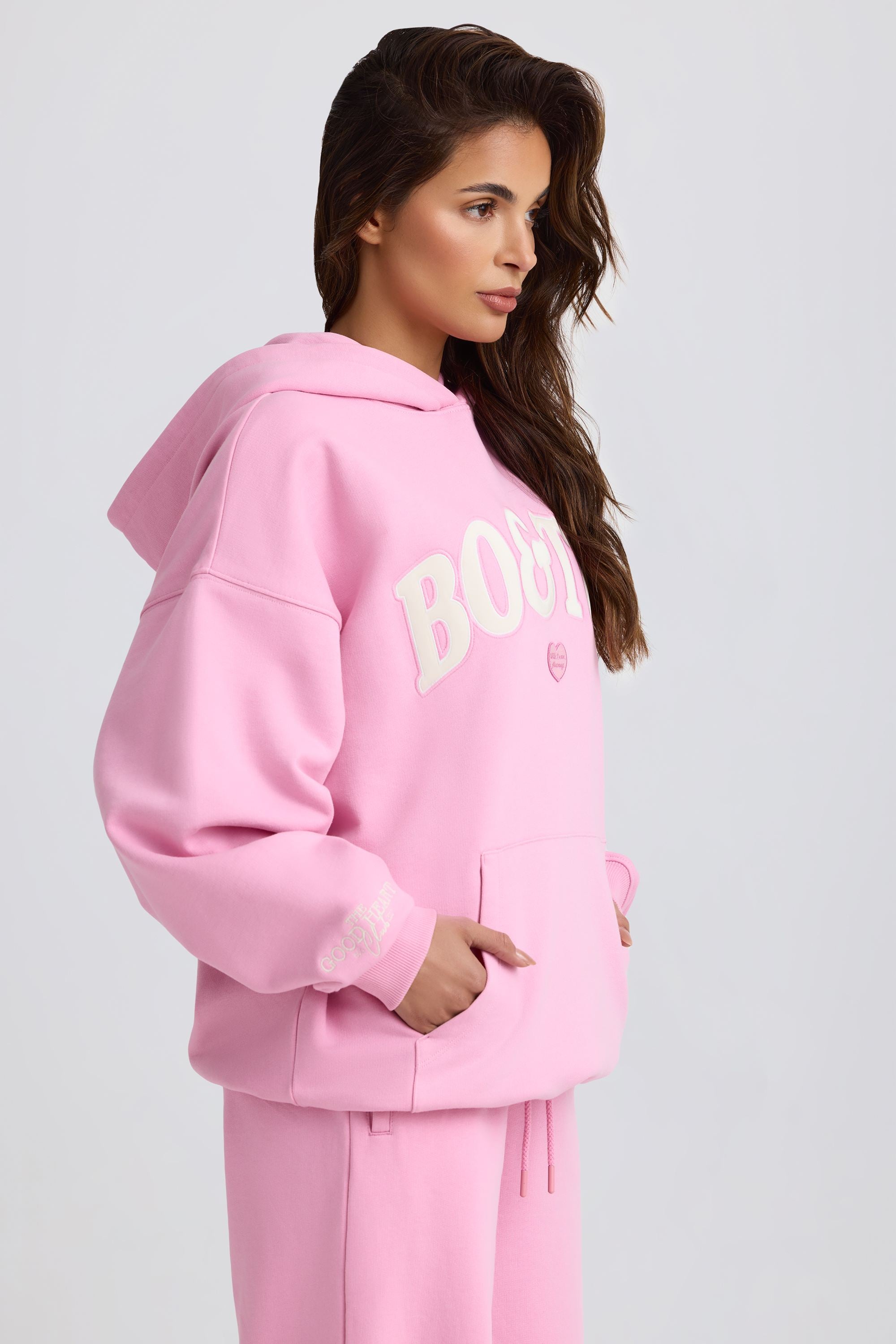 Oversized Hoodie in Baby Pink - Image 3