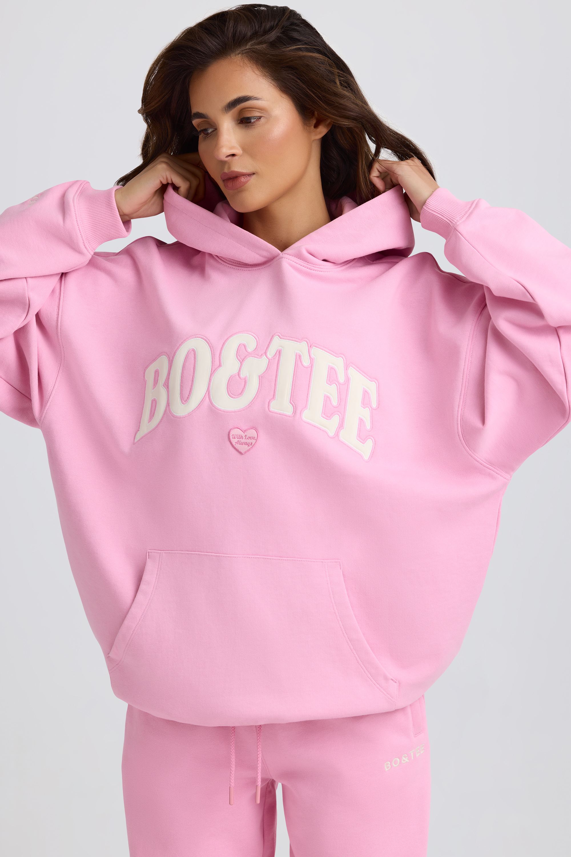 Oversized Hoodie in Baby Pink - Image 7