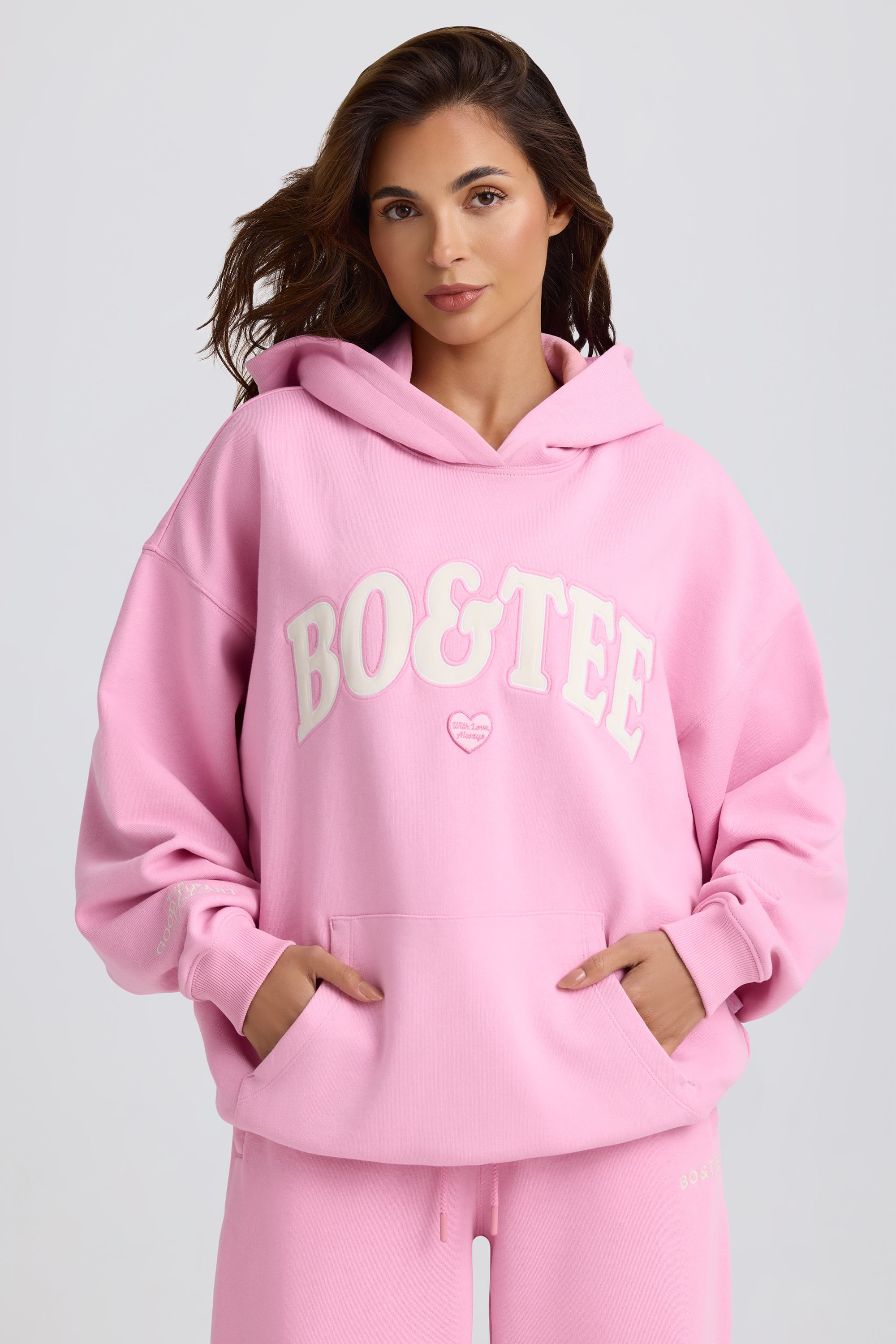 Oversized Hoodie in Baby Pink - Image 8