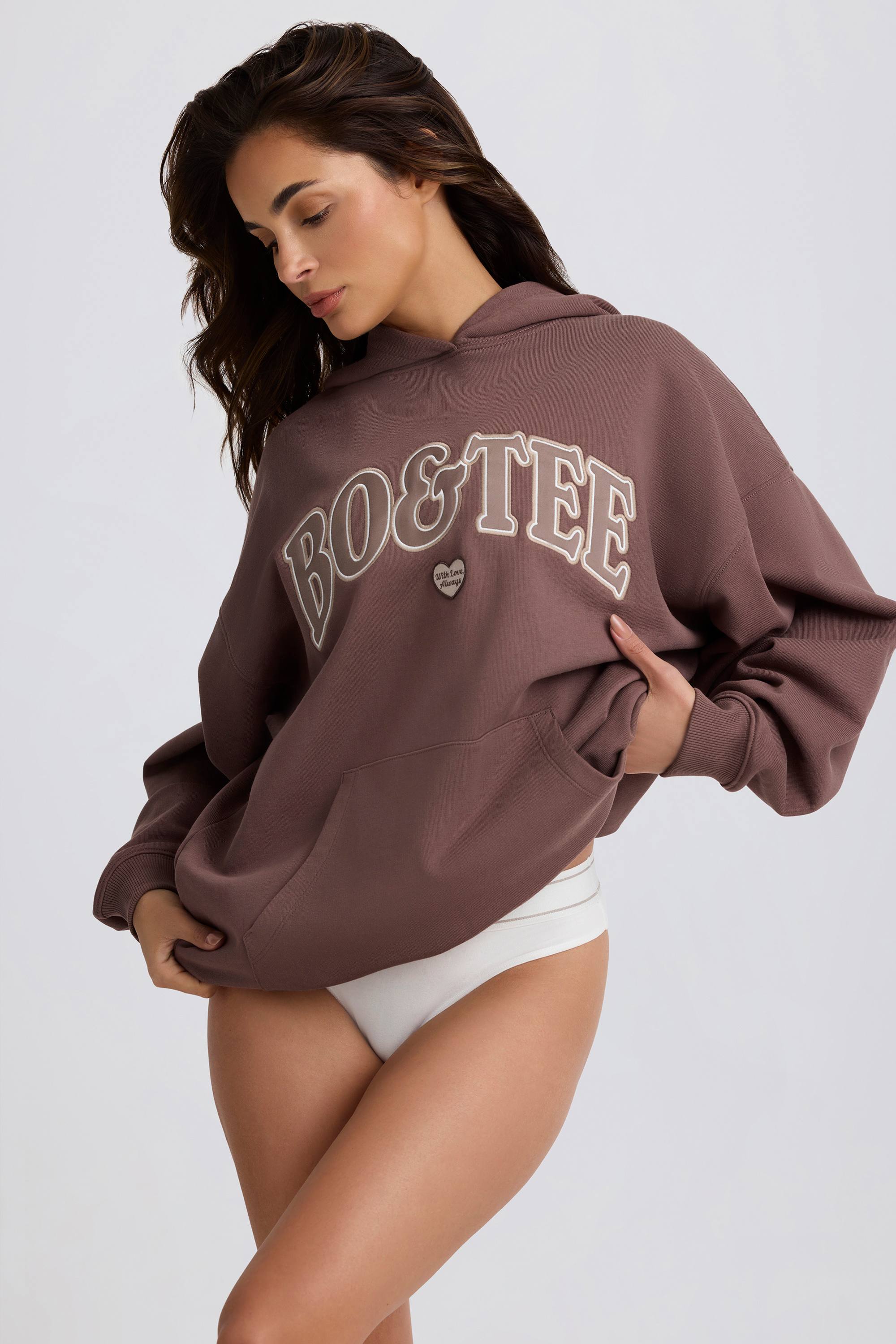 Oversized Hoodie in Mocha - Image 9