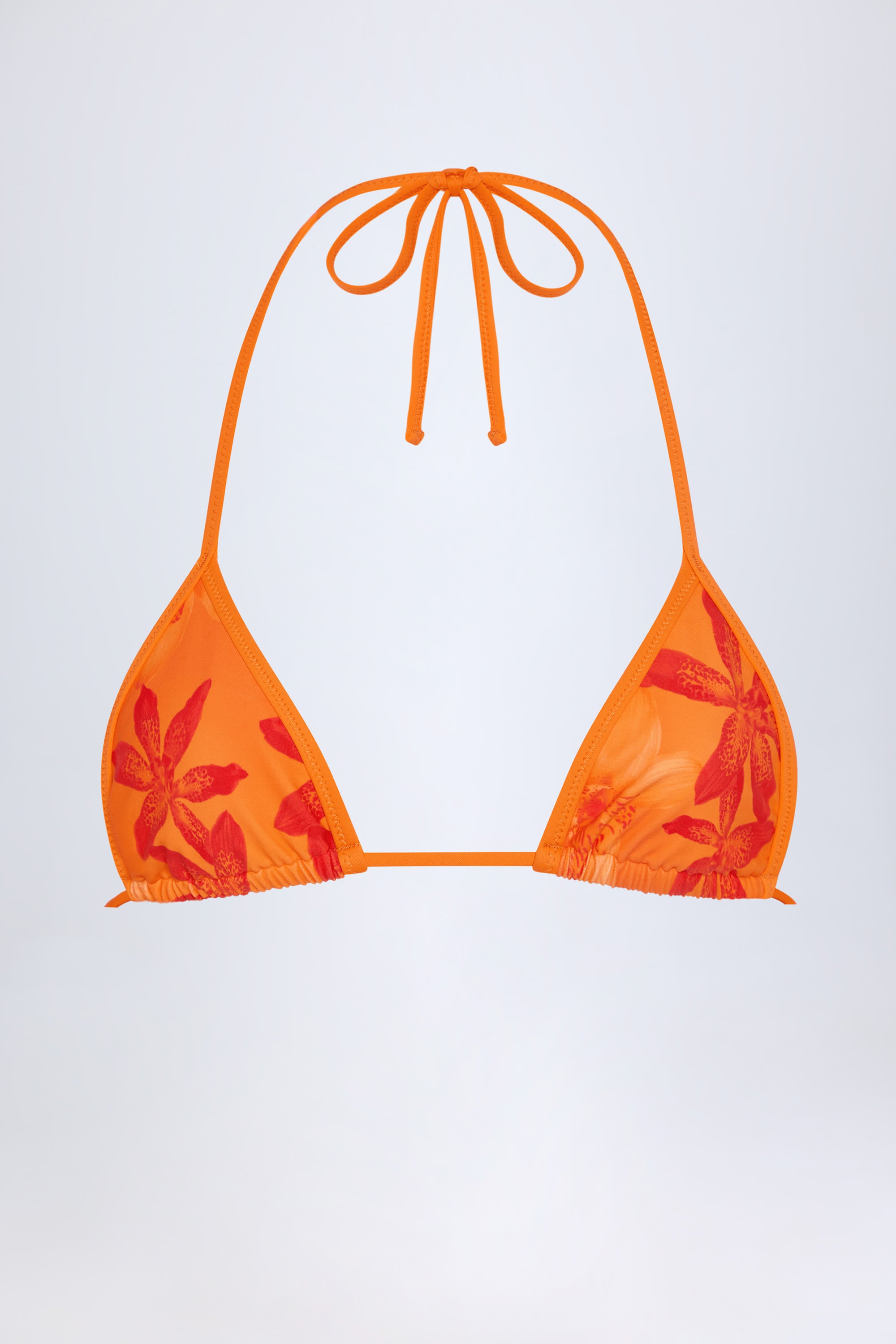 Paita Triangle Bikini Top in Orange Orchid Print - Image 3