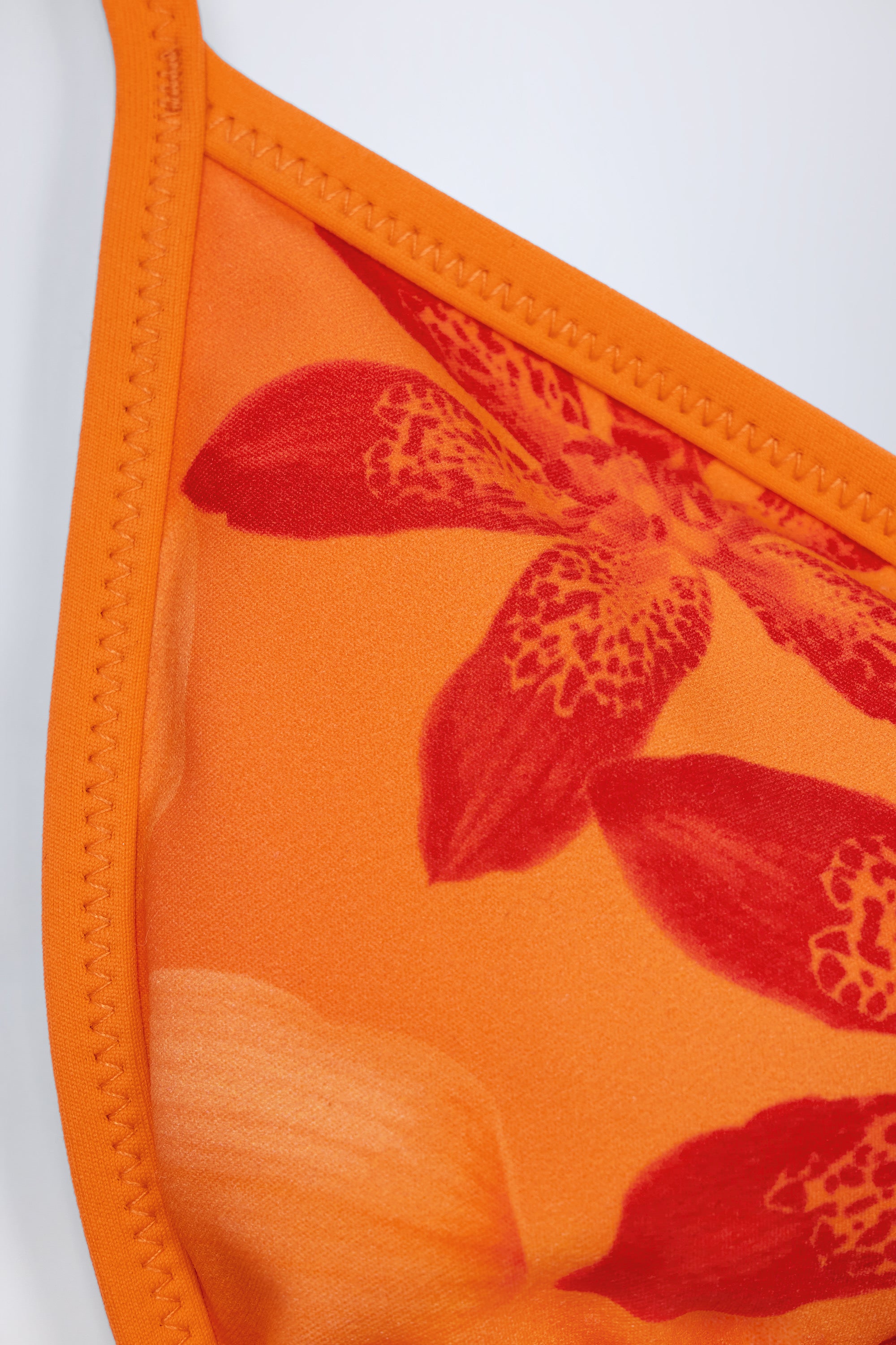 Paita Triangle Bikini Top in Orange Orchid Print - Image 6