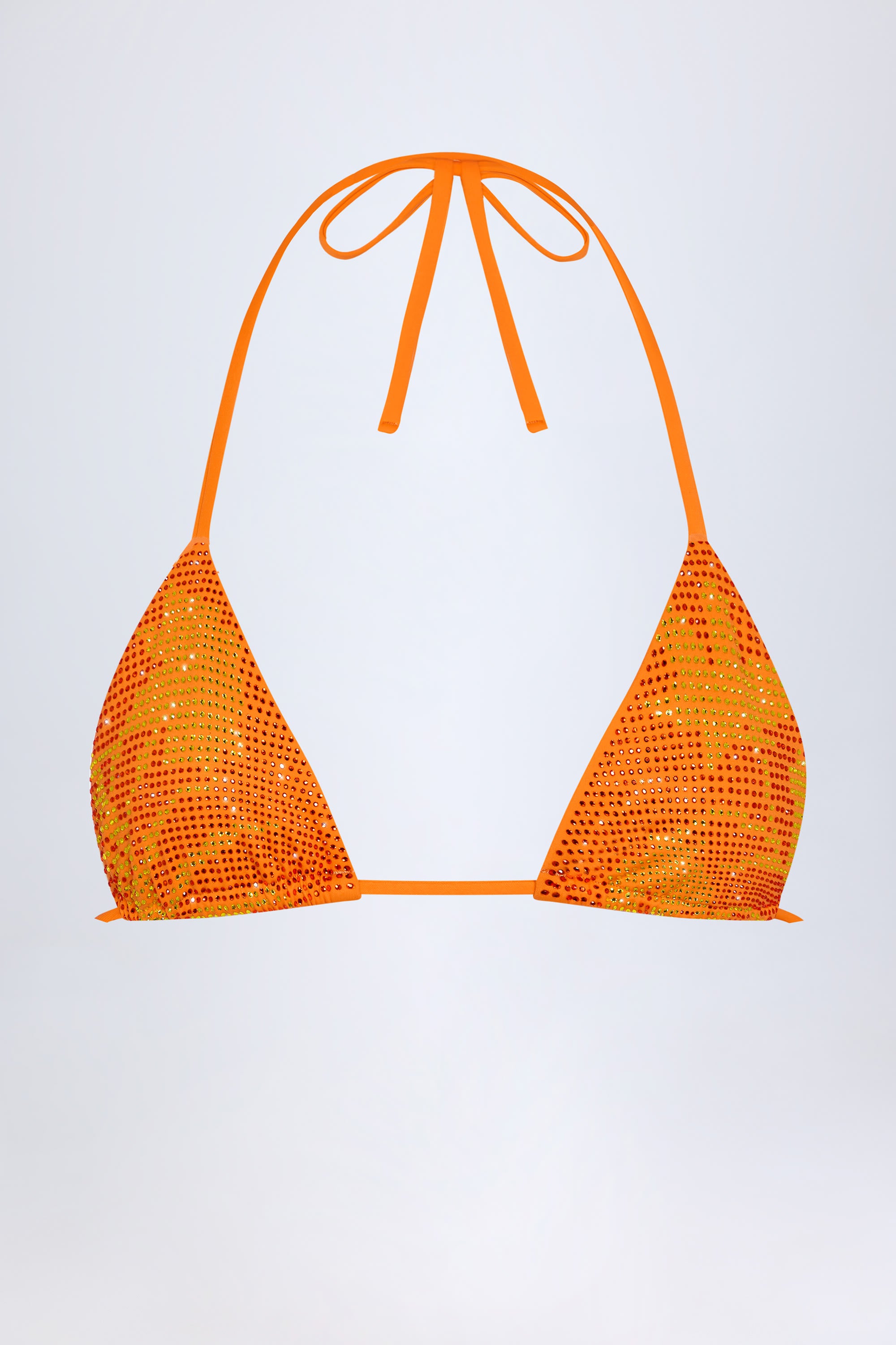 Triangle Bikini Top in Orange Tropical Hotfix - Image 3