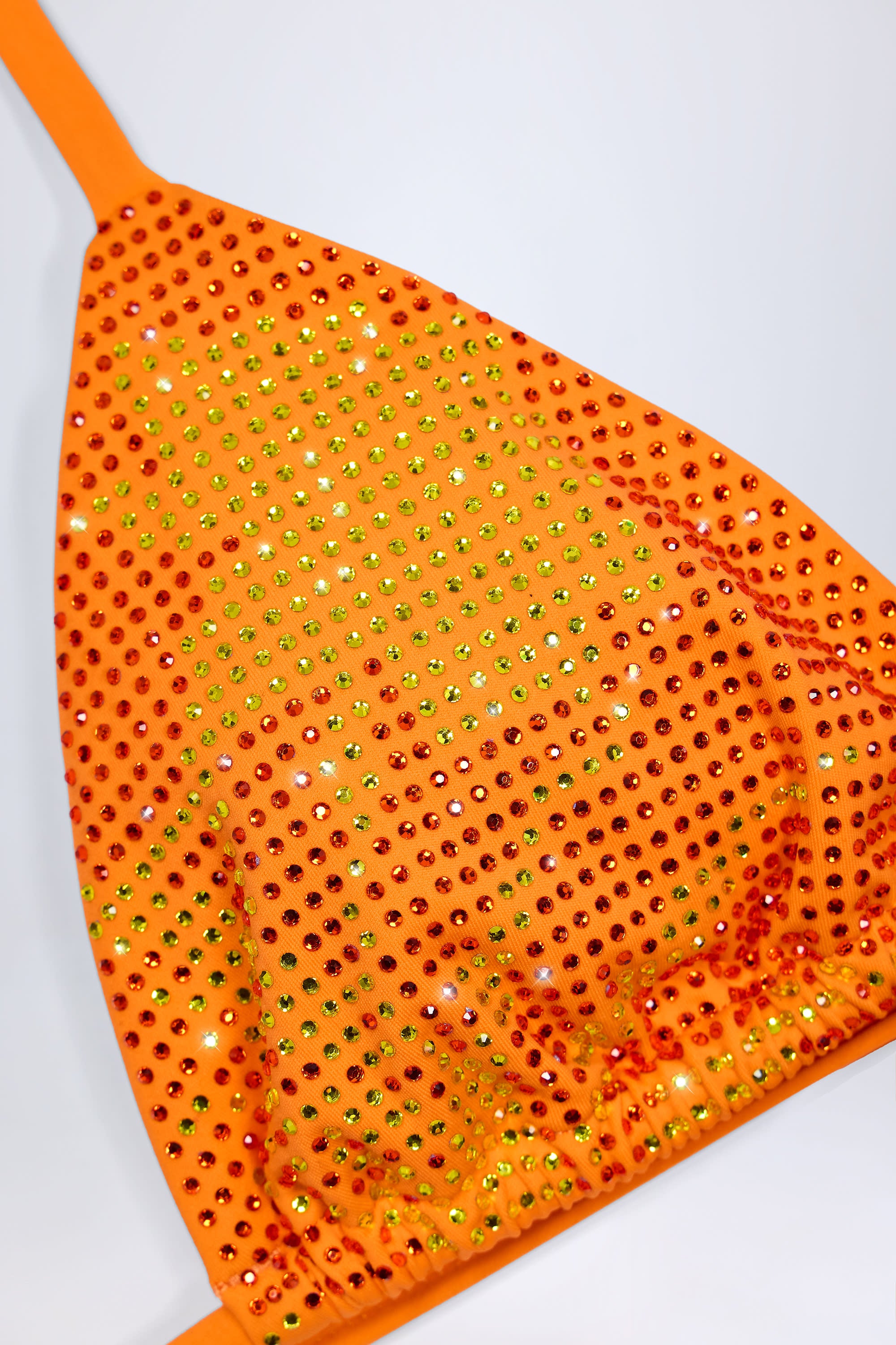 Triangle Bikini Top in Orange Tropical Hotfix - Image 6