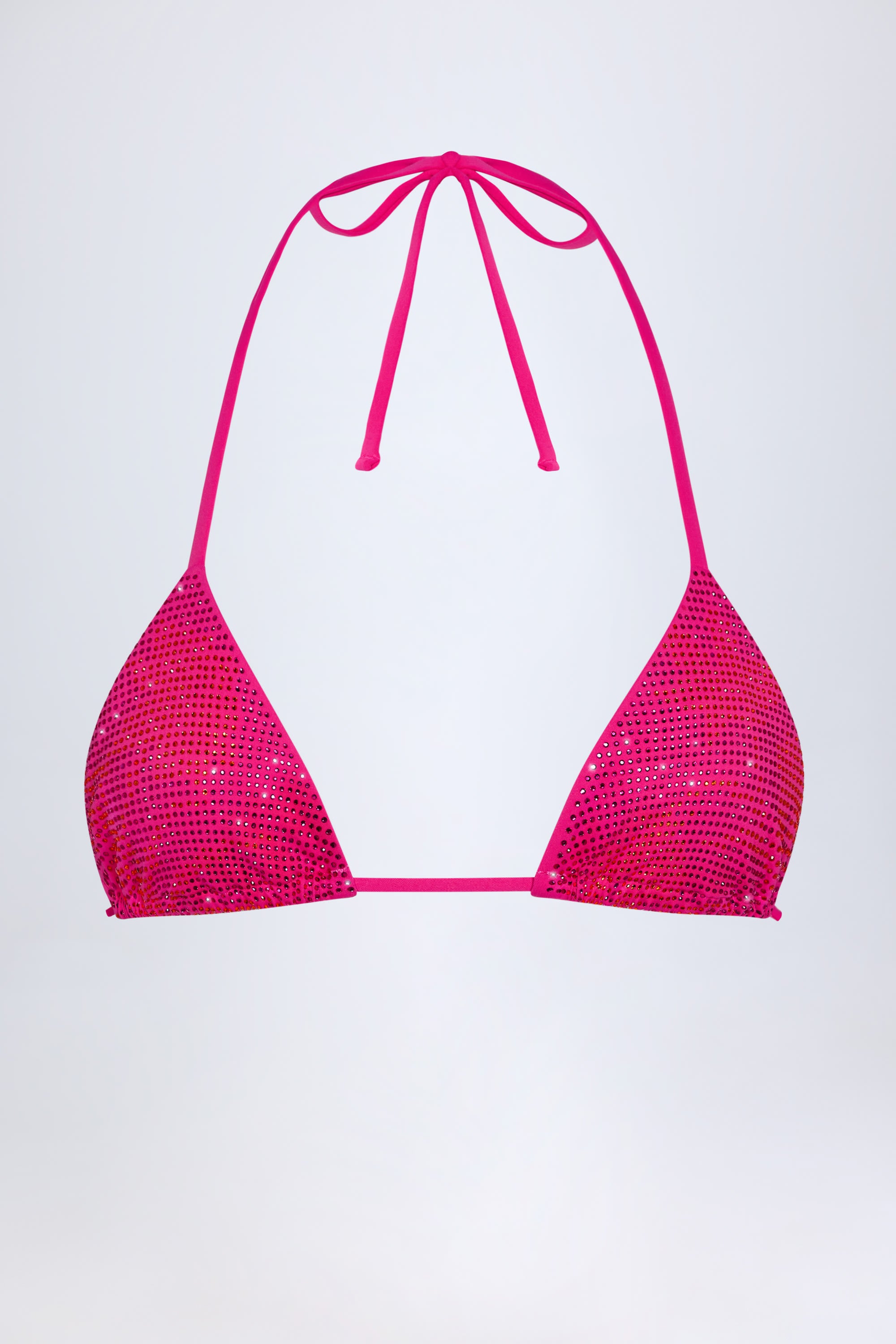 Triangle Bikini Top in Pink Tropical Hotfix - Image 3