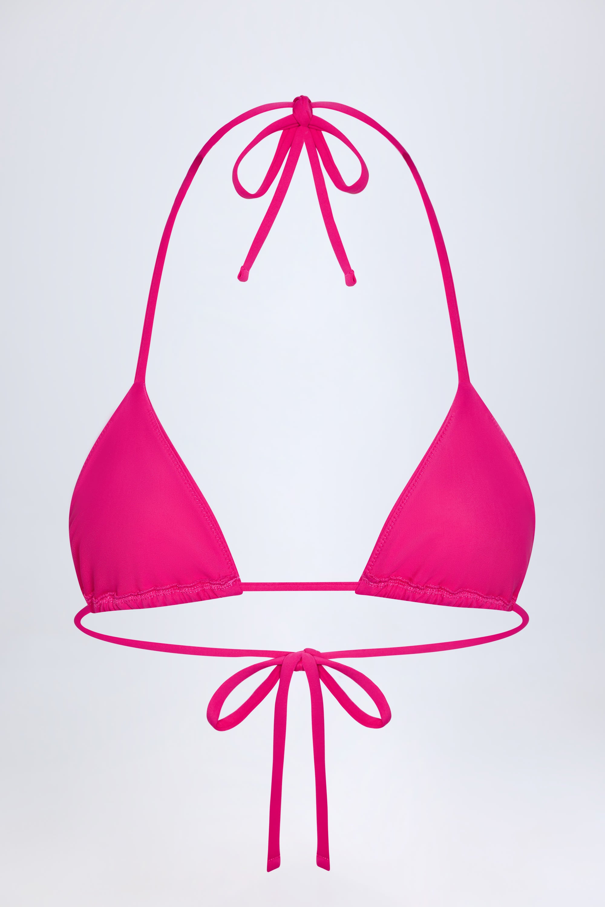 Triangle Bikini Top in Pink Tropical Hotfix - Image 4
