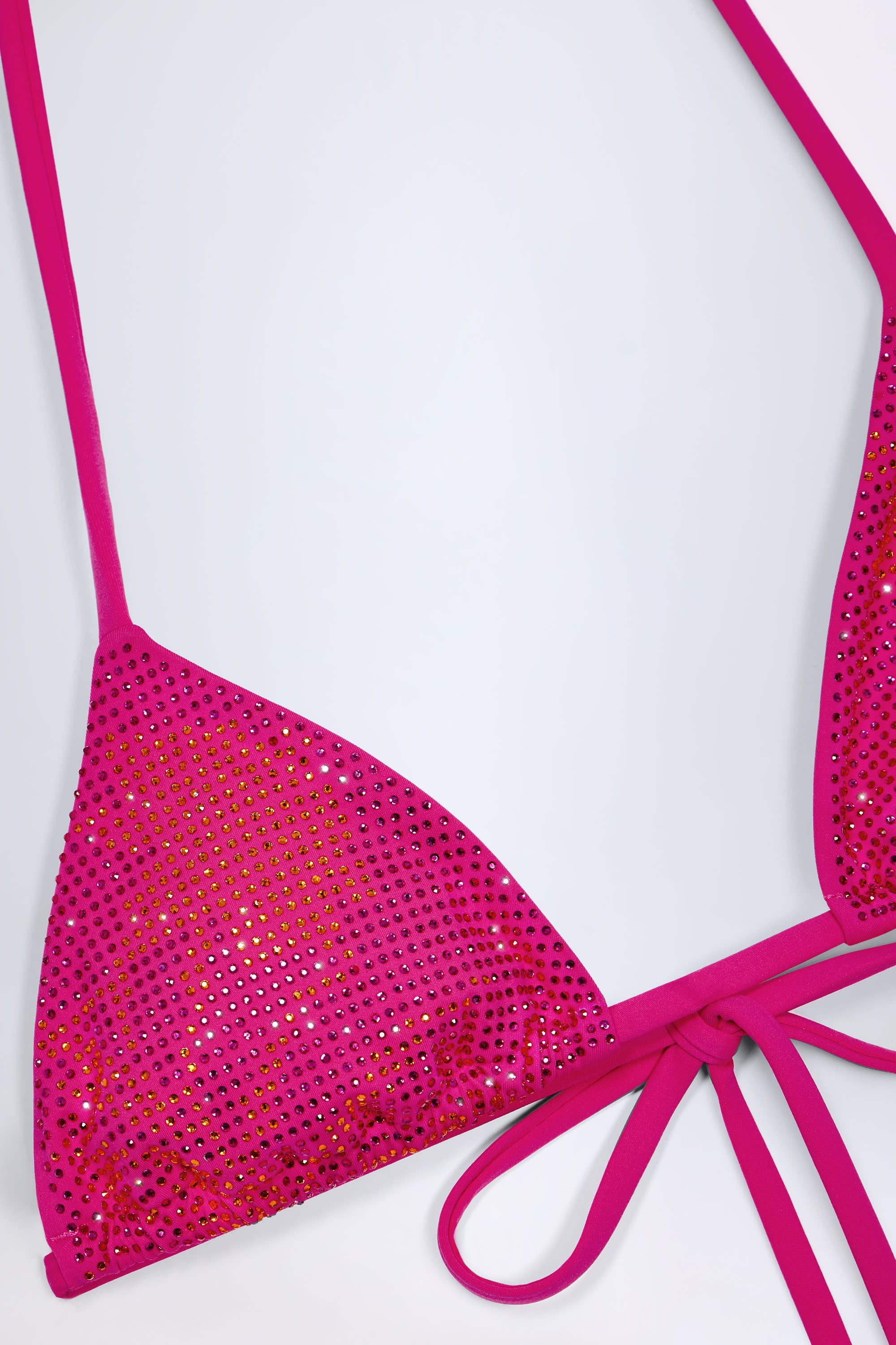 Triangle Bikini Top in Pink Tropical Hotfix - Image 5