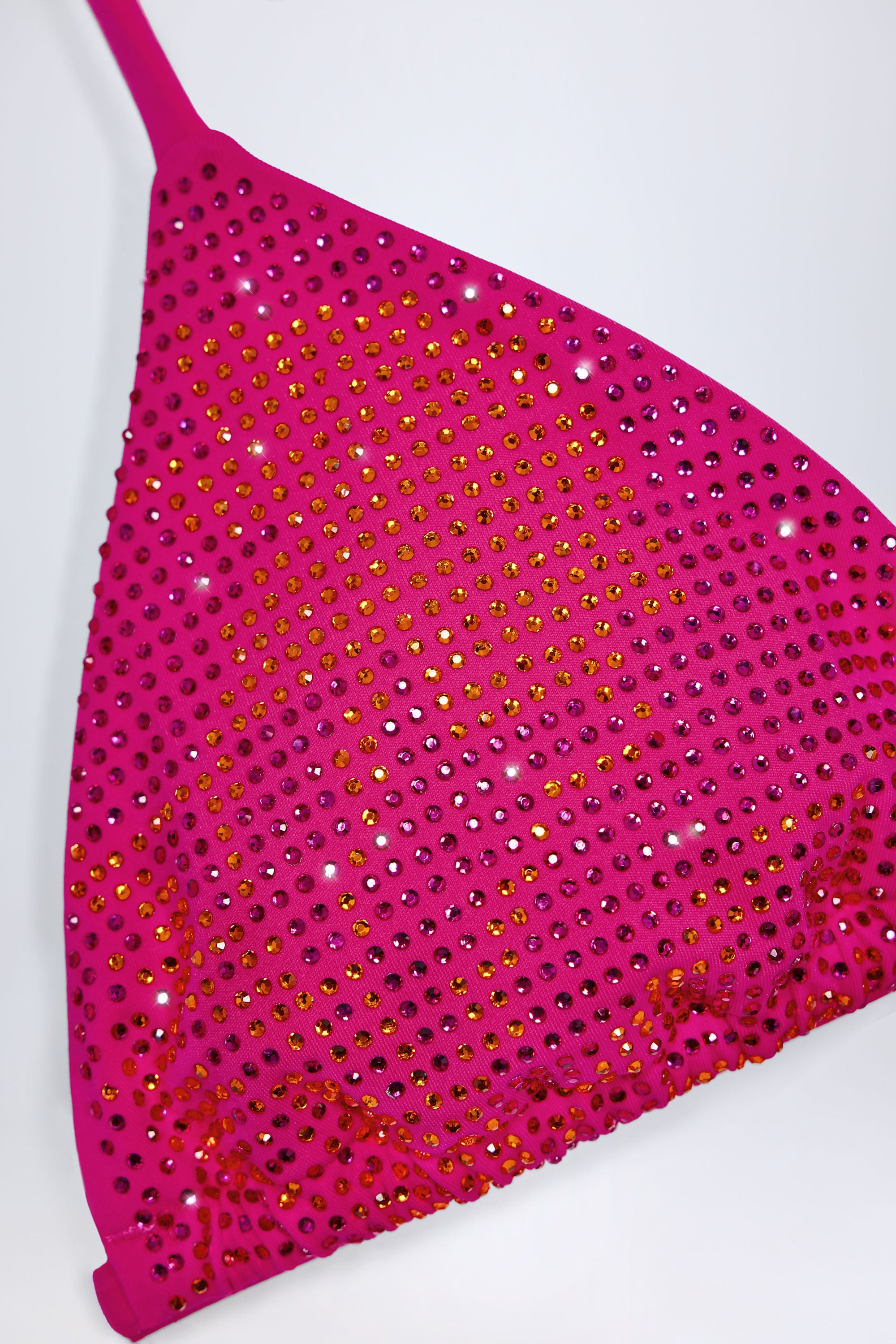 Triangle Bikini Top in Pink Tropical Hotfix - Image 6
