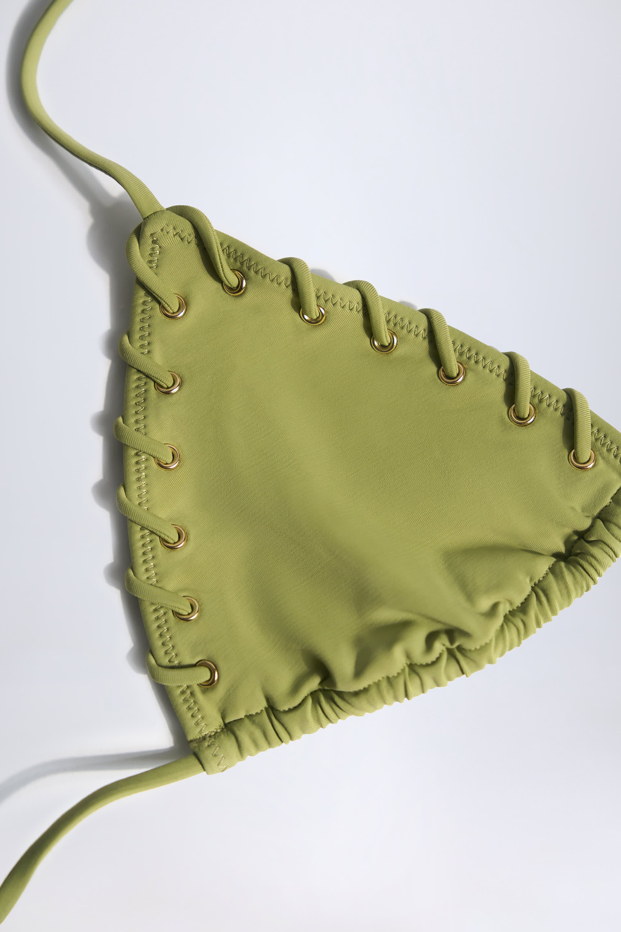 Palmilla Triangle Bikini Top in Olive Green - Image 5
