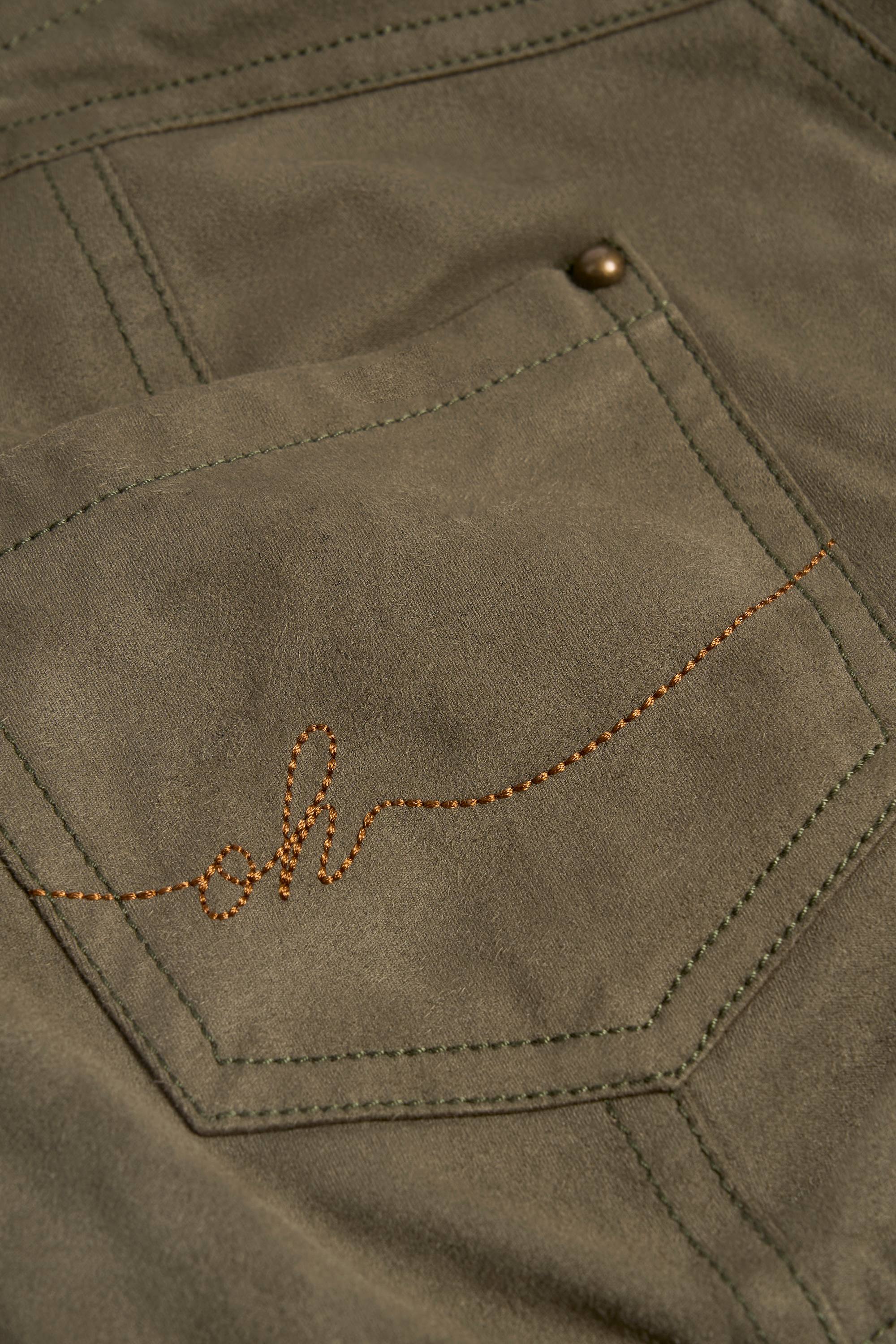 Parva Lace-Up Mid-Rise Shorts in Dark Khaki - Image 3